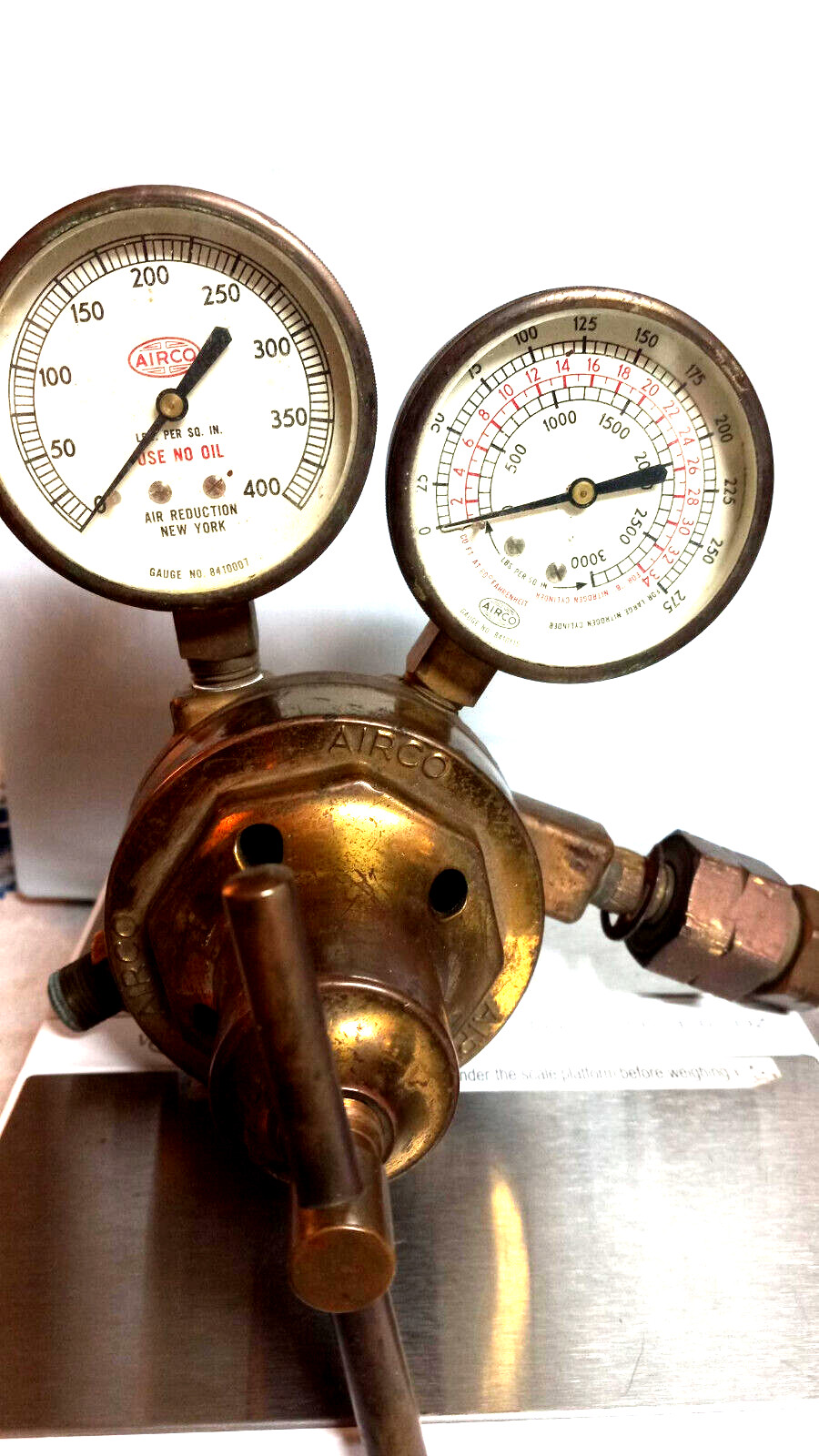 Vintage Airco Brass Nitrogen Regulator Gauges USA – New York steam punk Vintage Airco Brass Nitrogen Regulator Gauges USA – New York steam punk
