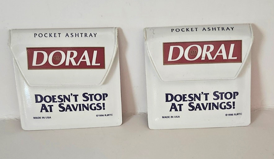 Vintage- Set of 2 1996 DORAL Cigarette Portable Ashtrays - Never Been Used Vintage- Set of 2 1996 DORAL Cigarette Portable Ashtrays - Never Been Used