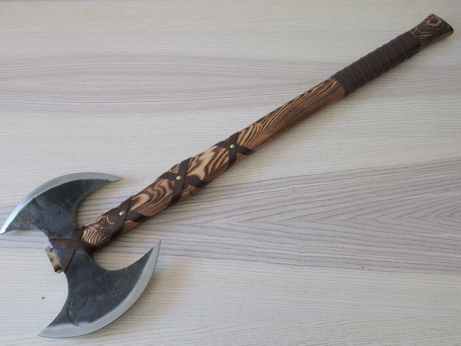 40” Berserker Viking Battle Axe 11x9” Handforged Carbon Steel Head Double 40” Berserker Viking Battle Axe 11x9” Handforged Carbon Steel Head Double