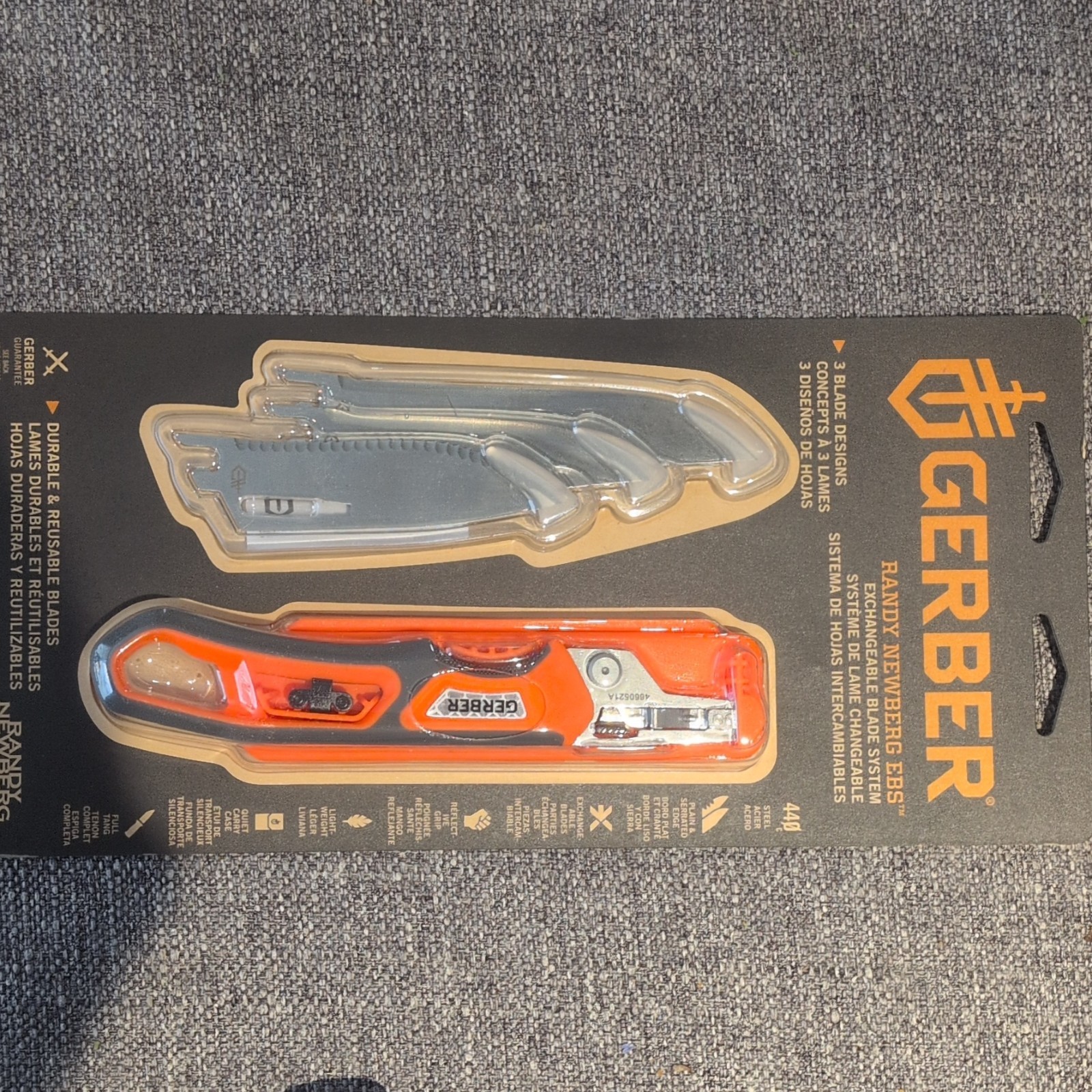 Gerber Randy Newberg EBS Folding Pocketknife 3 Blades Aluminum Orange