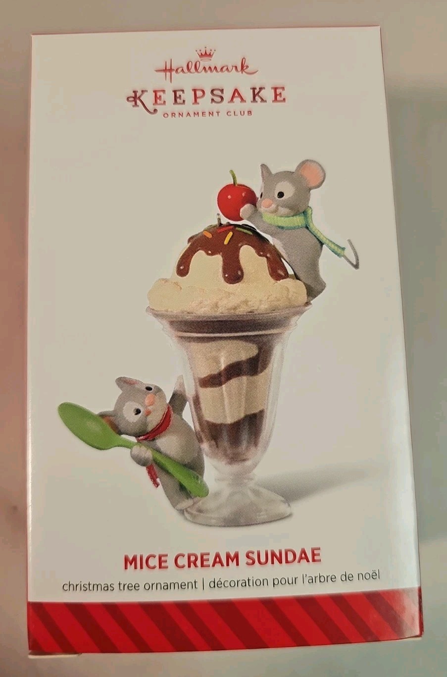 2014 Hallmark Mice Cream Sundae Keepsake Ornament KOC Member Exclusive BRAND NEW