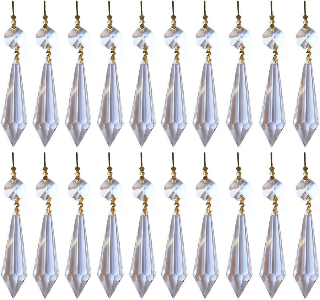 Crystal Prism 20Pcs Clear Crystal Chandelier Icicle U-Drop Prisms Lamp Pendants Crystal Prism 20Pcs Clear Crystal Chandelier Icicle U-Drop Prisms Lamp Pendants