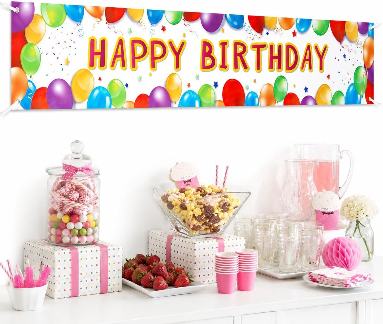 Happy Birthday Banner Balloon Sign Huge Party Supplies 6 Feet
