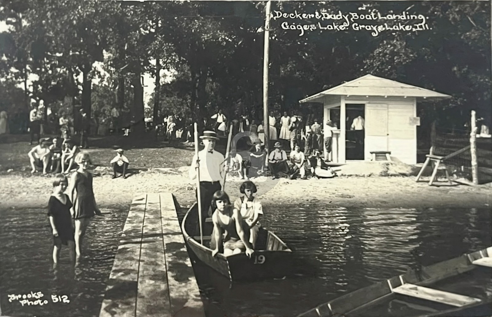 1924 Gray\'s Lake Illinois Decker Boat Landing Gages Lake RPPC Postcard COPY 1924 Gray\'s Lake Illinois Decker Boat Landing Gages Lake RPPC Postcard COPY