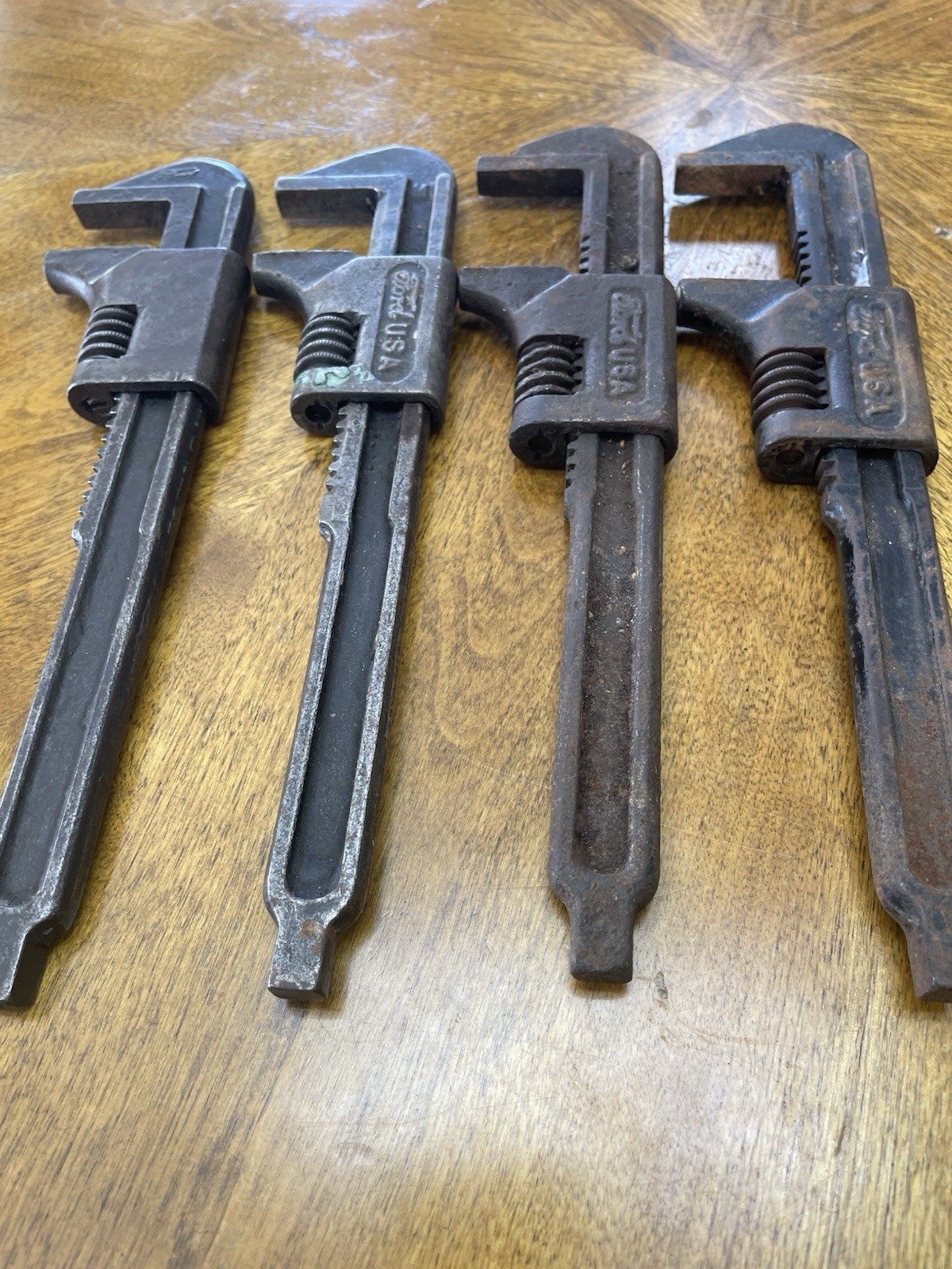 Antique Lot Of 4 Ford Script Wrenches. Moore Drop Forging Co. Spfld Mass. Antique Lot Of 4 Ford Script Wrenches. Moore Drop Forging Co. Spfld Mass.