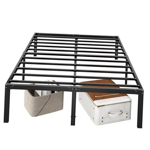 Metal Platform Bed Frame,Steel Slat Support,Mattress Foundation,No Full 14 Inch