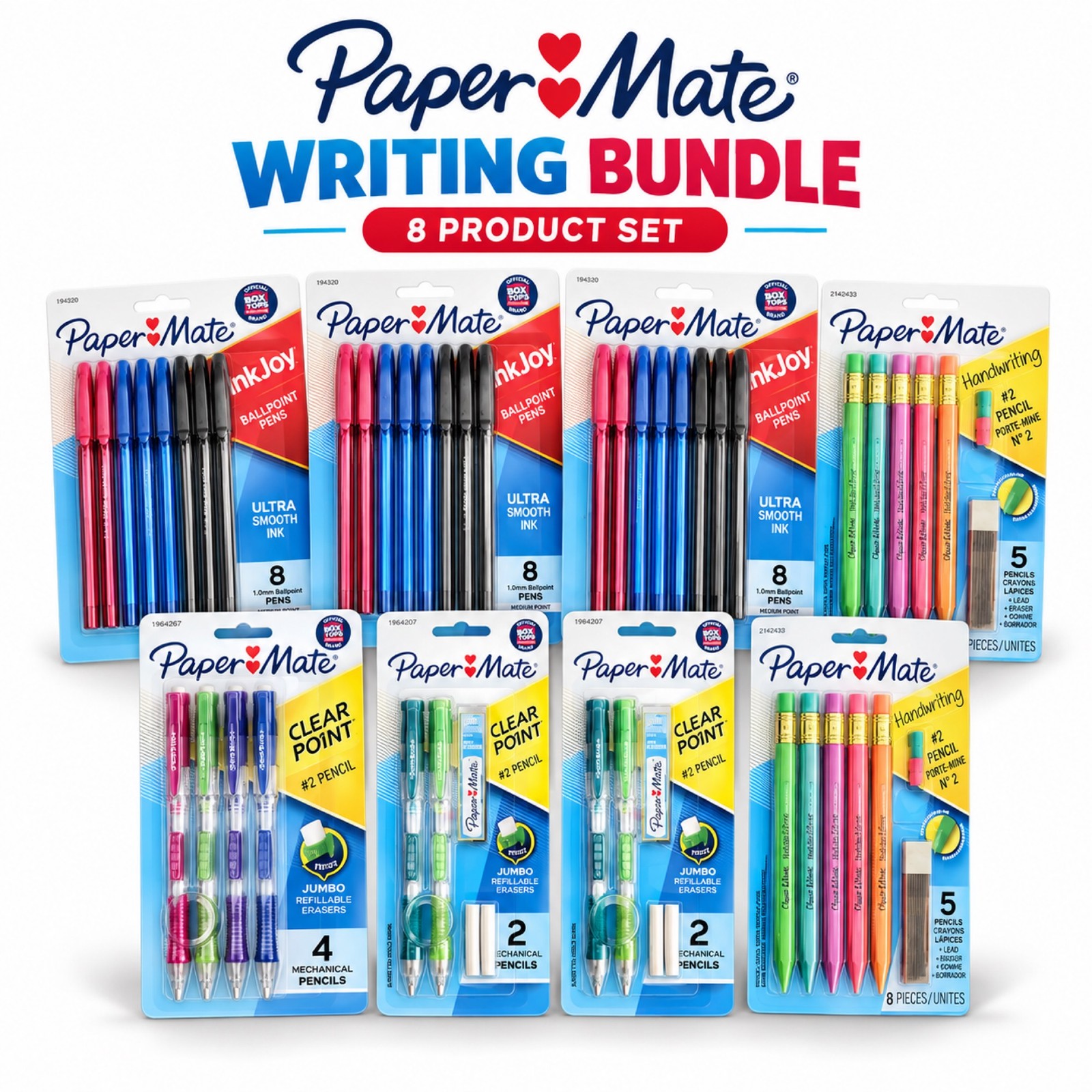 Paper Mate Writing Bundle 8-Pack InkJoy Pens & Clear Point Pencils Set Paper Mate Writing Bundle 8-Pack InkJoy Pens & Clear Point Pencils Set