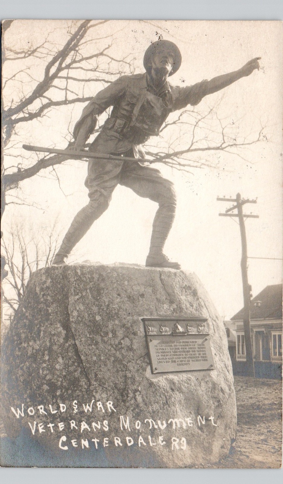 WW1 VETERANS MONUMENT centerdale ri c1920 postcard rhode island real photo rppc
