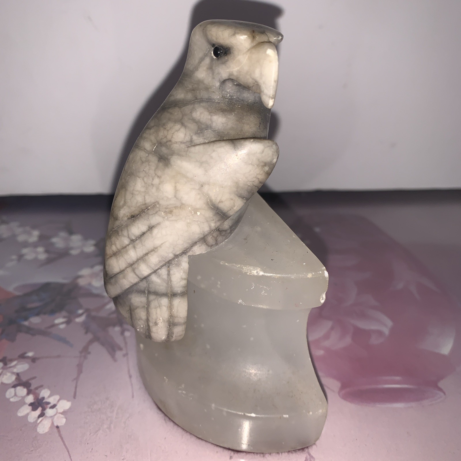 Vintage Eagle Stone-Like Paperweight Heavy Sculpted Bird Figurine Desk Decor
