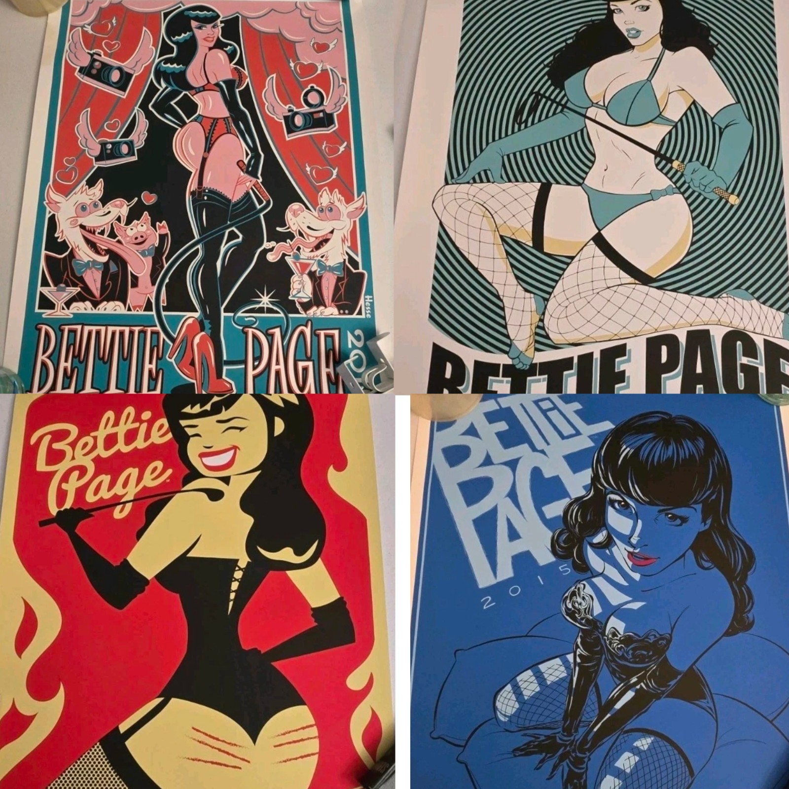 4 18x24 Bettie Page 2015 Posters Sketch Art 5FINITY Productions 50/100 Rare 4 18x24 Bettie Page 2015 Posters Sketch Art 5FINITY Productions 50/100 Rare