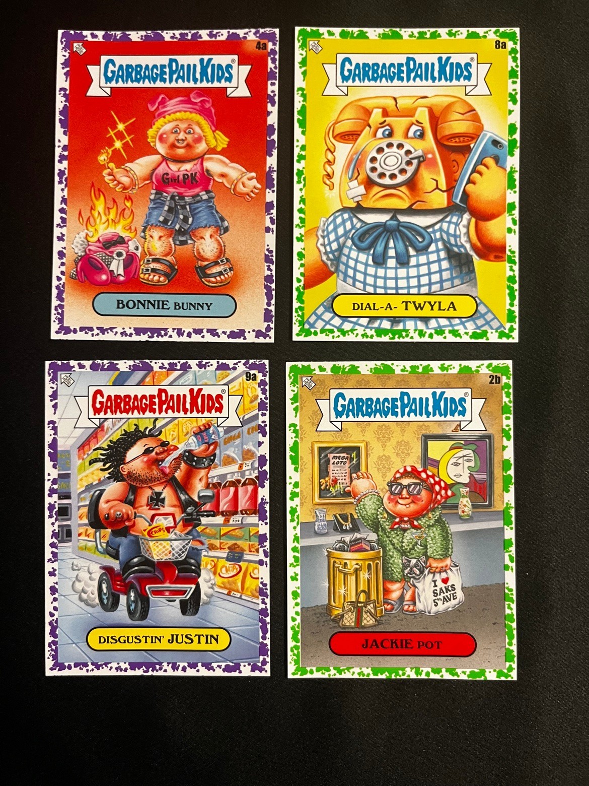 2020 Topps GPK 35th Anniversary 4-Card Purple Green Parallel Lot