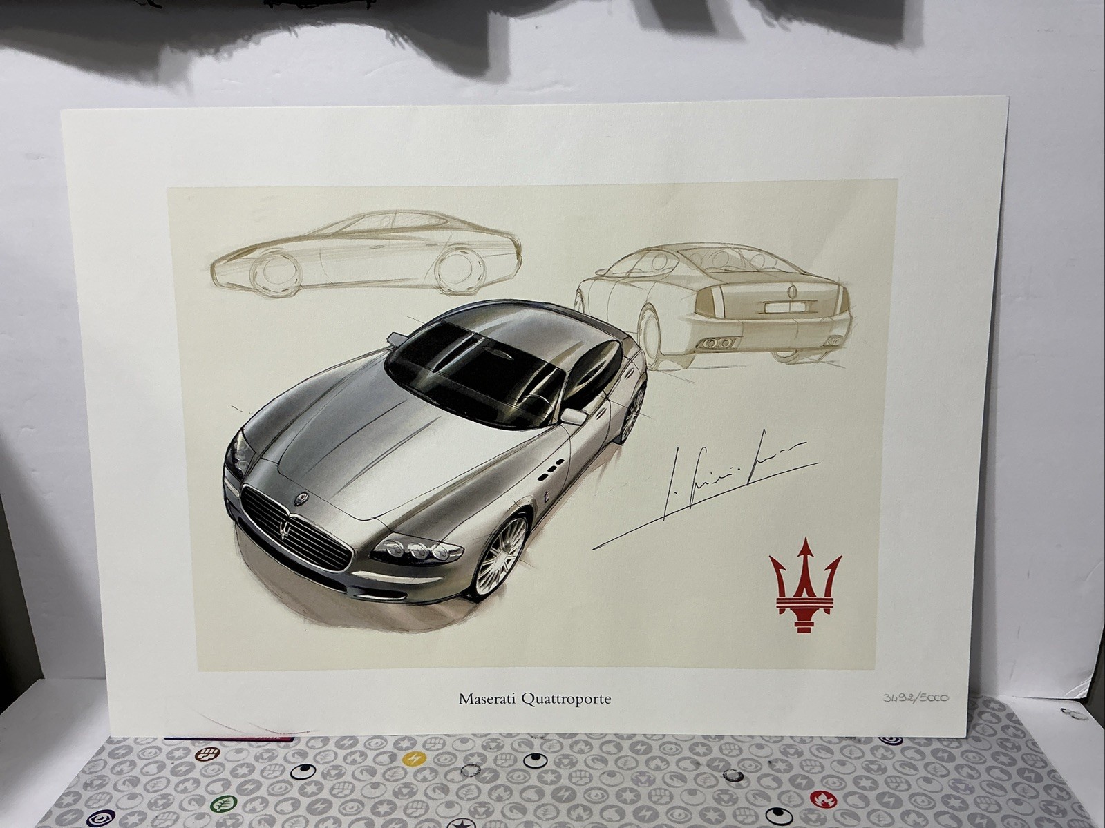 Maserati Quattroporte Art Print Lithograph Numbered - 3492/5000 - FastShip Maserati Quattroporte Art Print Lithograph Numbered - 3492/5000 - FastShip