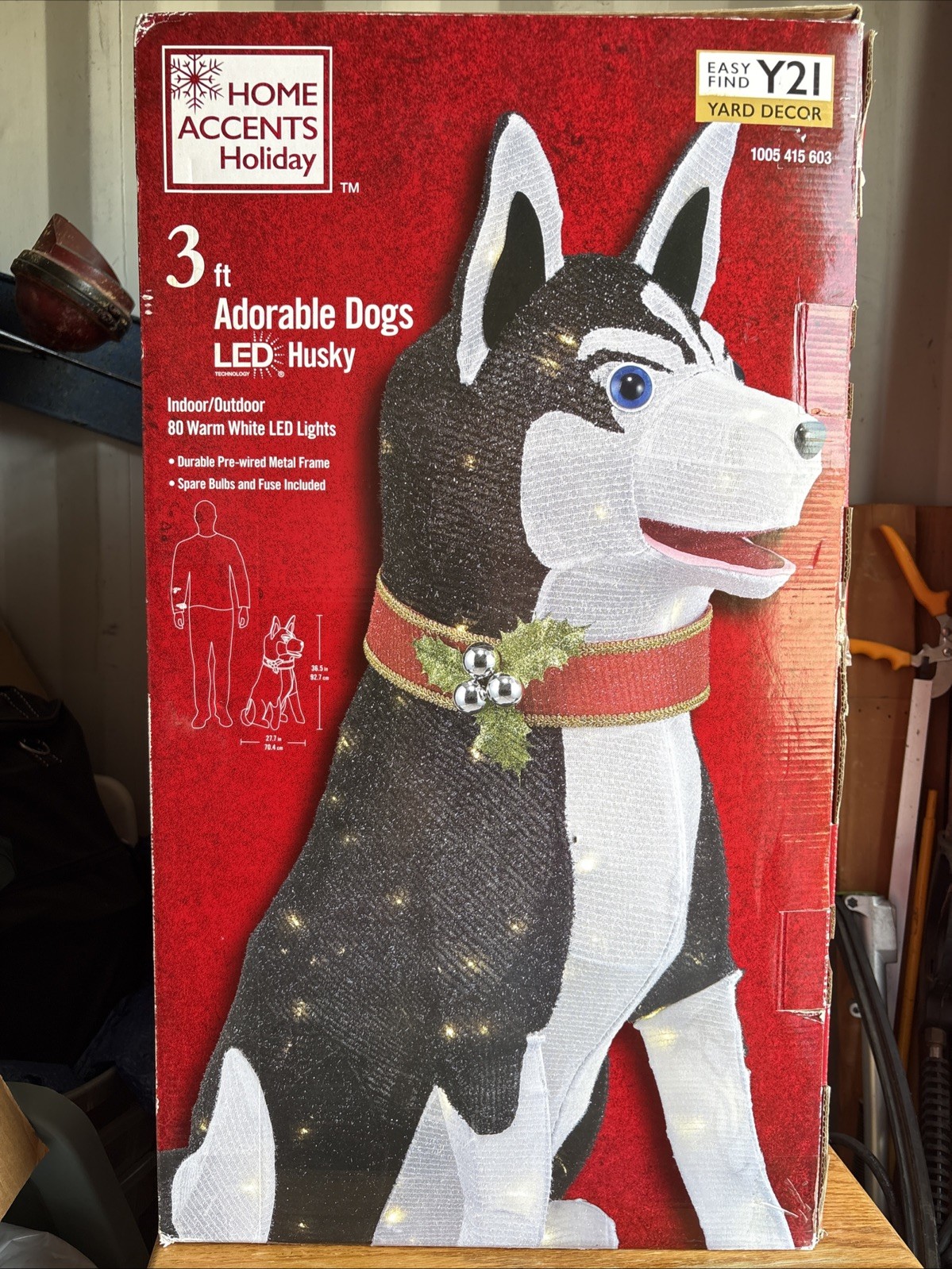 NEW 3ft Tall LED HUSKY DOG Christmas Yard Decoration Home Accents Holiday Deco NEW 3ft Tall LED HUSKY DOG Christmas Yard Decoration Home Accents Holiday Deco