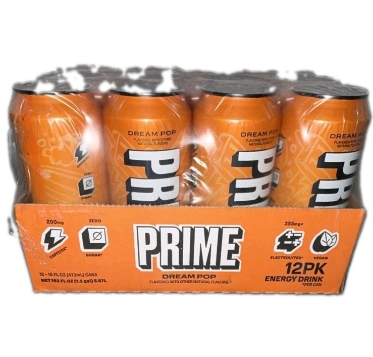 12 Cans PRIME Energy DREAMPOP, Zero Sugar Energy Drink, 200mg 12 pack 12 Cans PRIME Energy DREAMPOP, Zero Sugar Energy Drink, 200mg 12 pack