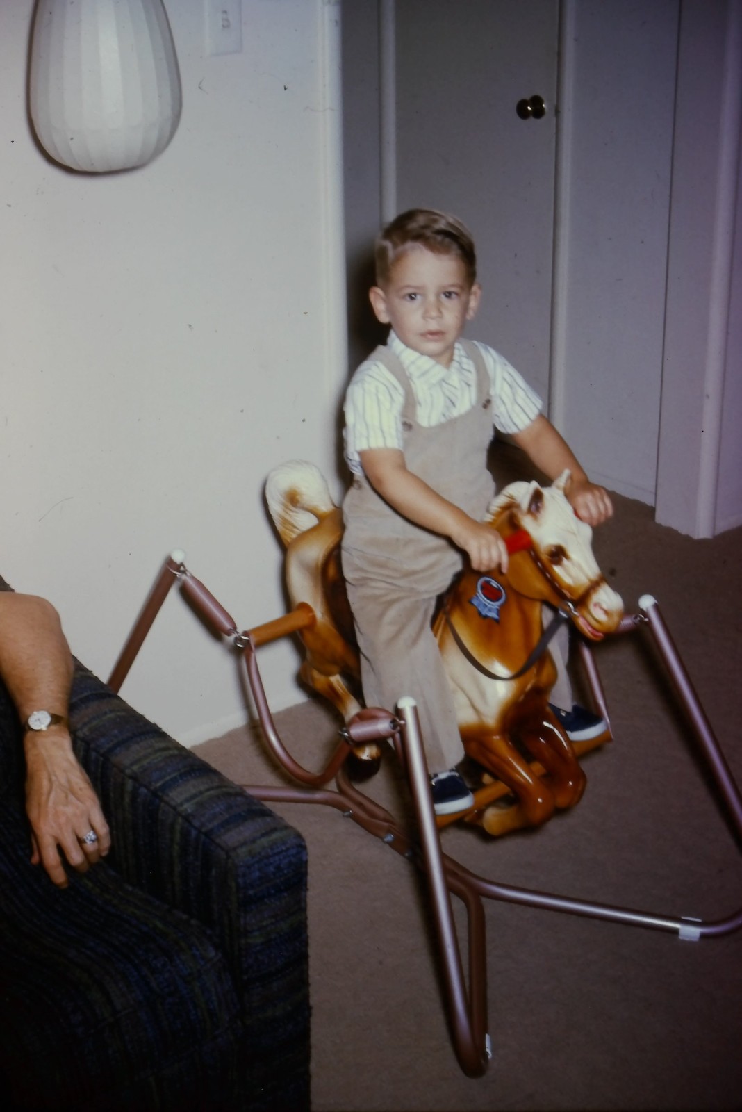c1960's 35mm Slide, Young Boy Rocking Horse Playtime Home mid century Wall Child c1960's 35mm Slide, Young Boy Rocking Horse Playtime Home mid century Wall Child