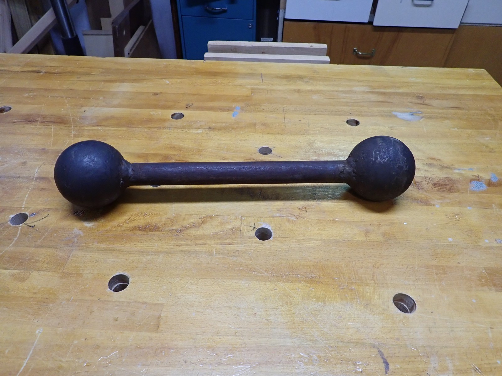 Antique cast iron bar shot foundry test Bar.   9lb 12oz, 16