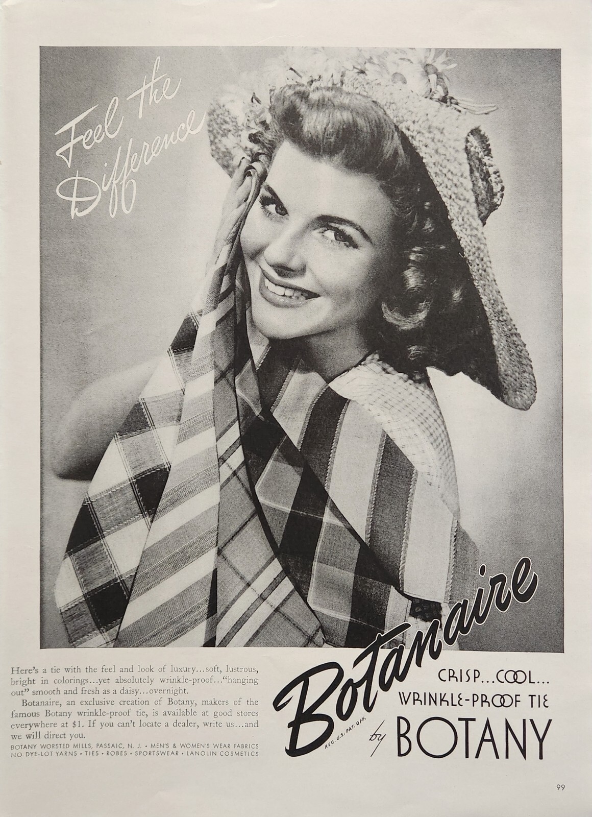 1941 Botany Ties Print Ad Ephemera Vintage Wall Art Decor Botanaire