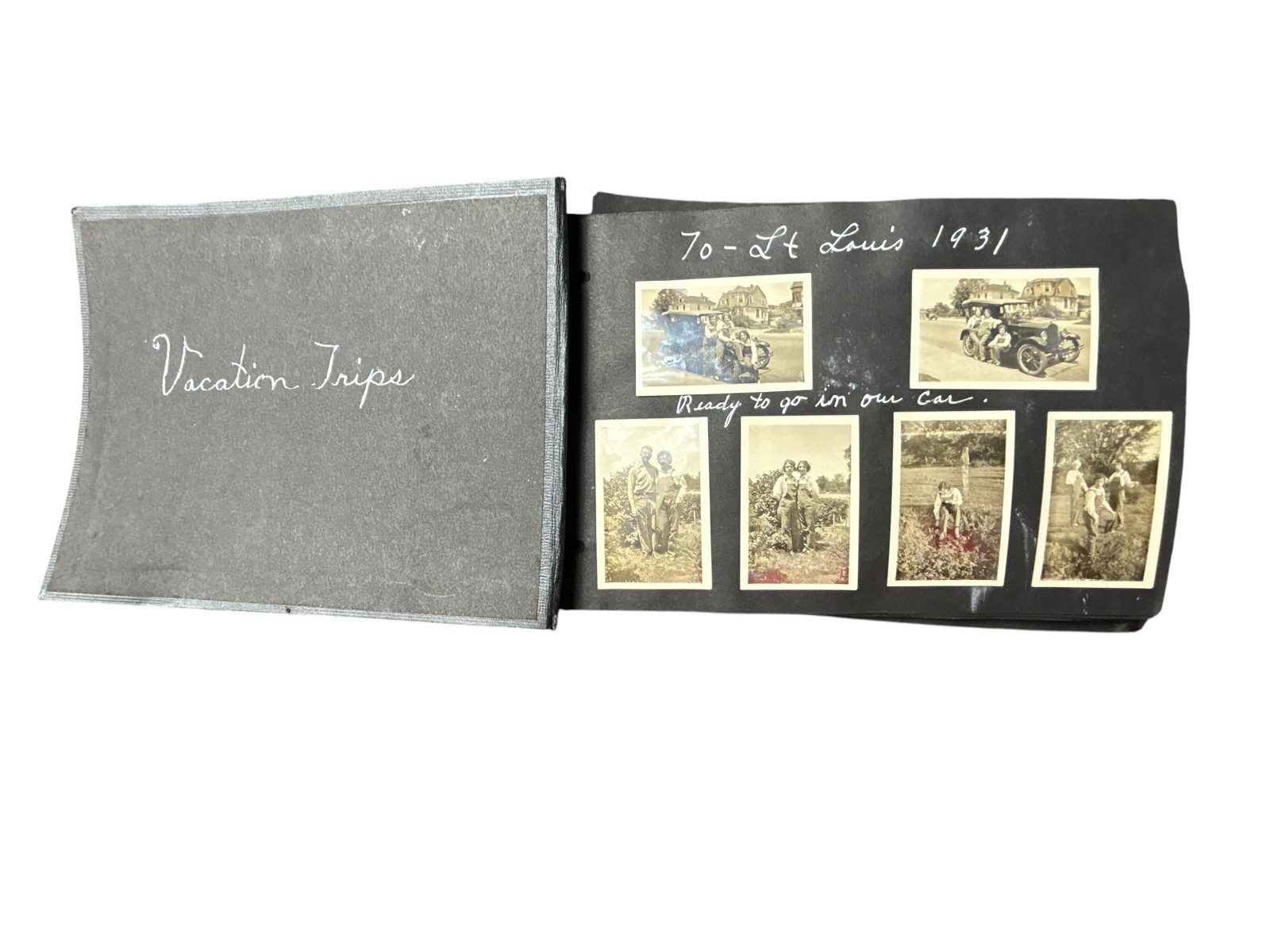 vtg roadtrip photo album 1930's photographs post cards worlds fair