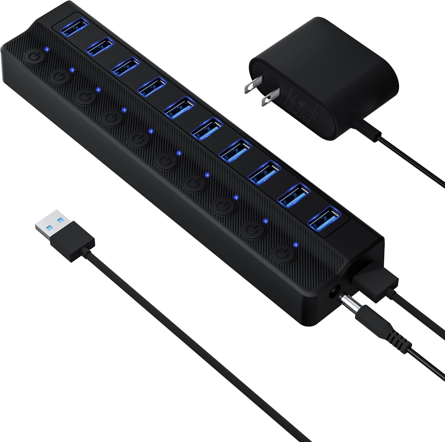 Powered USB Hub 3.0, 10-Port USB Splitter Hub... Powered USB Hub 3.0, 10-Port USB Splitter Hub...