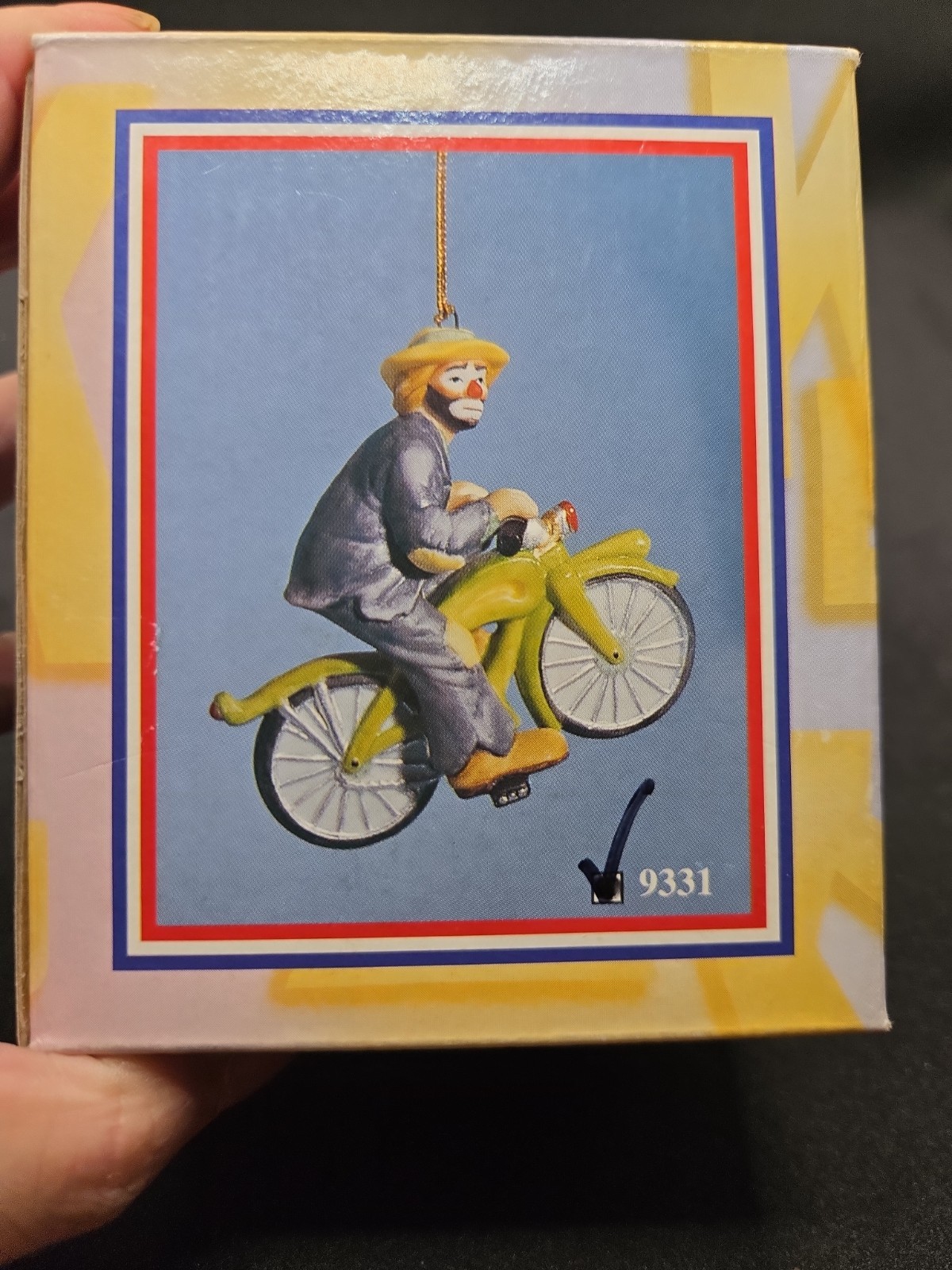 Emmett Kelly Clown Motorcycle  Ornament Vintage FLAMBRO in Box