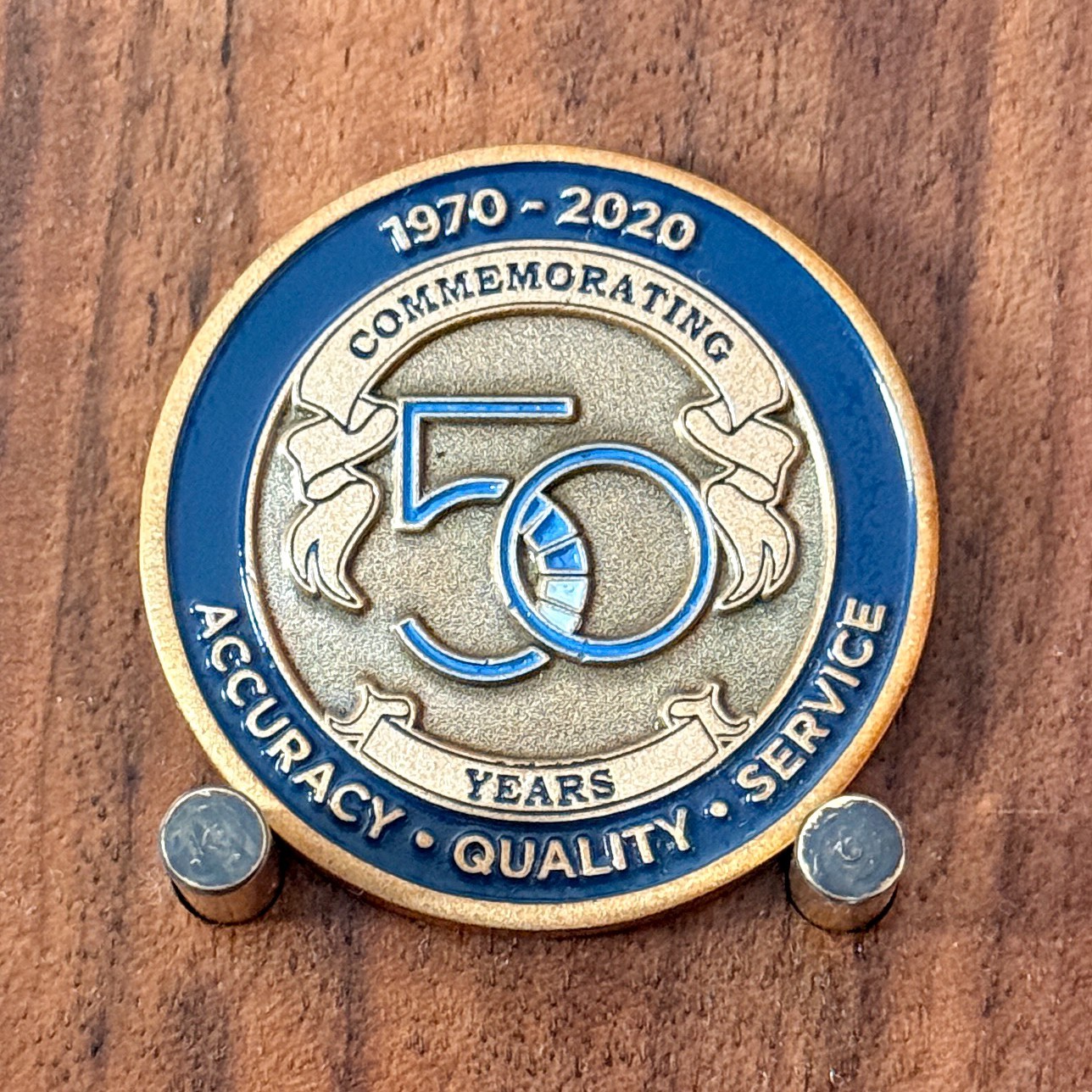 NMS Labs 50th Anniversary Accuracy Quality Service Challenge Coin  W#19