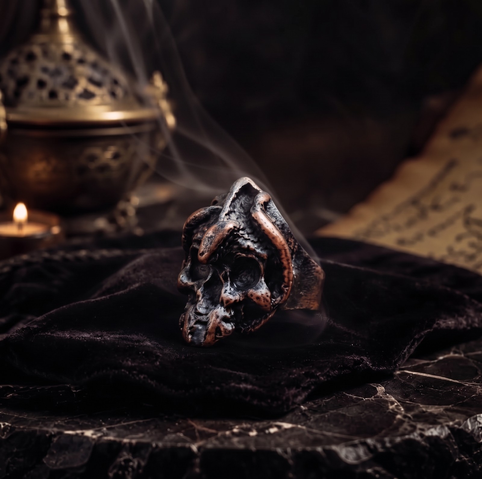 Immortal Djinn Olaris 1,000 Wishes to His Master Rugged Bronze Ring Paranormal