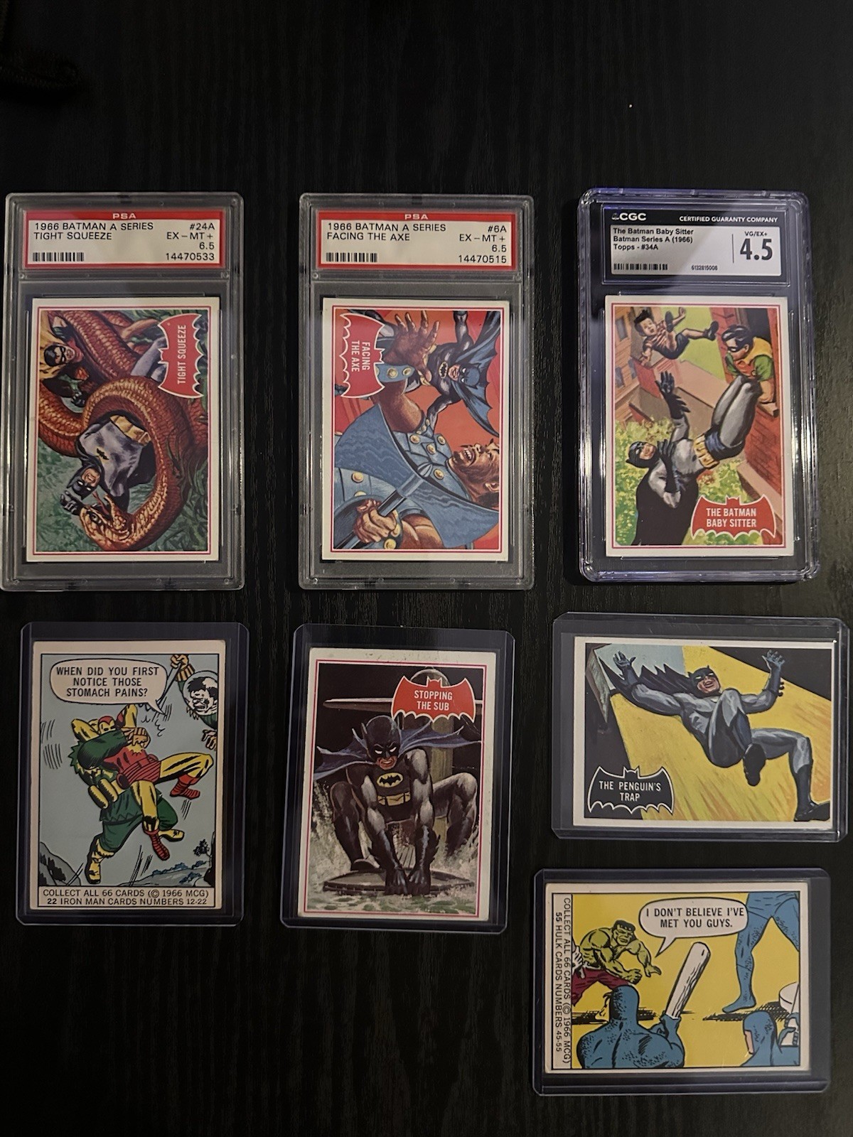 1966 Topps Batman A Series Lot of 3 Graded PSA CGC Vintage Cards And 4 Raw Cards