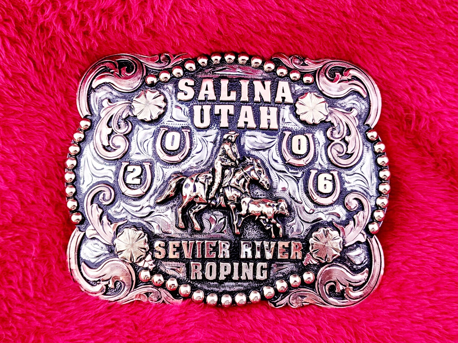 Champion Rodeo Trophy Buckle☆Salina Utah☆CUTTING HORSE☆2006☆RARE☆828