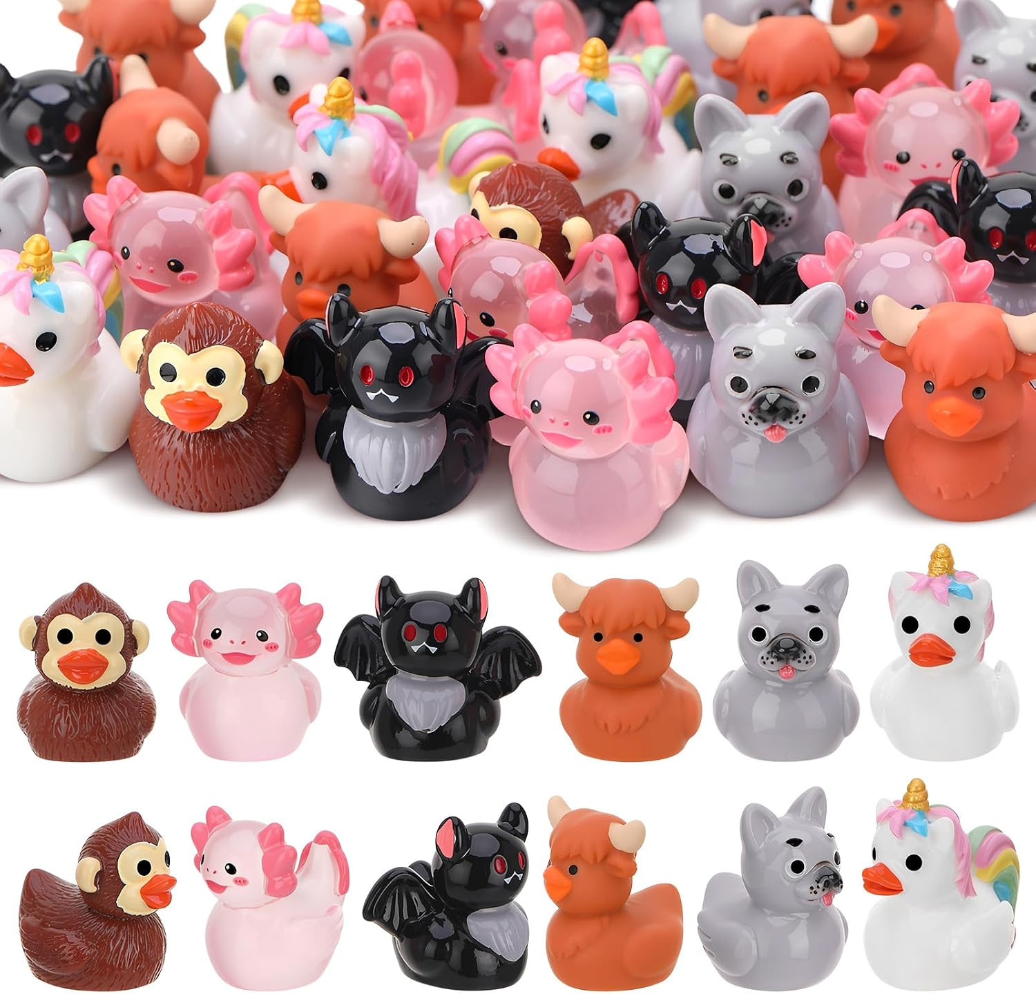 60Pcs Mini Resin Animal Ducks, Tiny Ducks for Hiding | Miniature Duck 60Pcs Mini Resin Animal Ducks, Tiny Ducks for Hiding | Miniature Duck