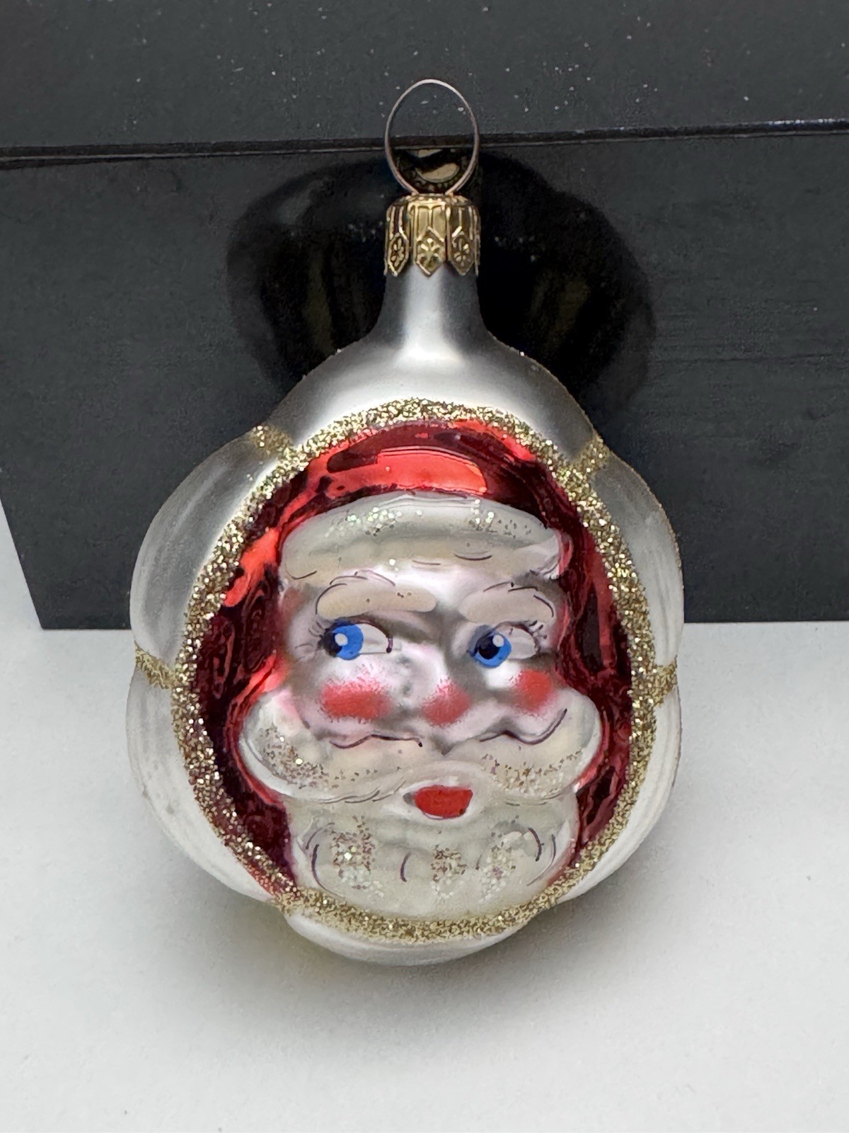 Radko vintage Italian CHEEKY SANTA, 2-sided ornament, 94-311-0