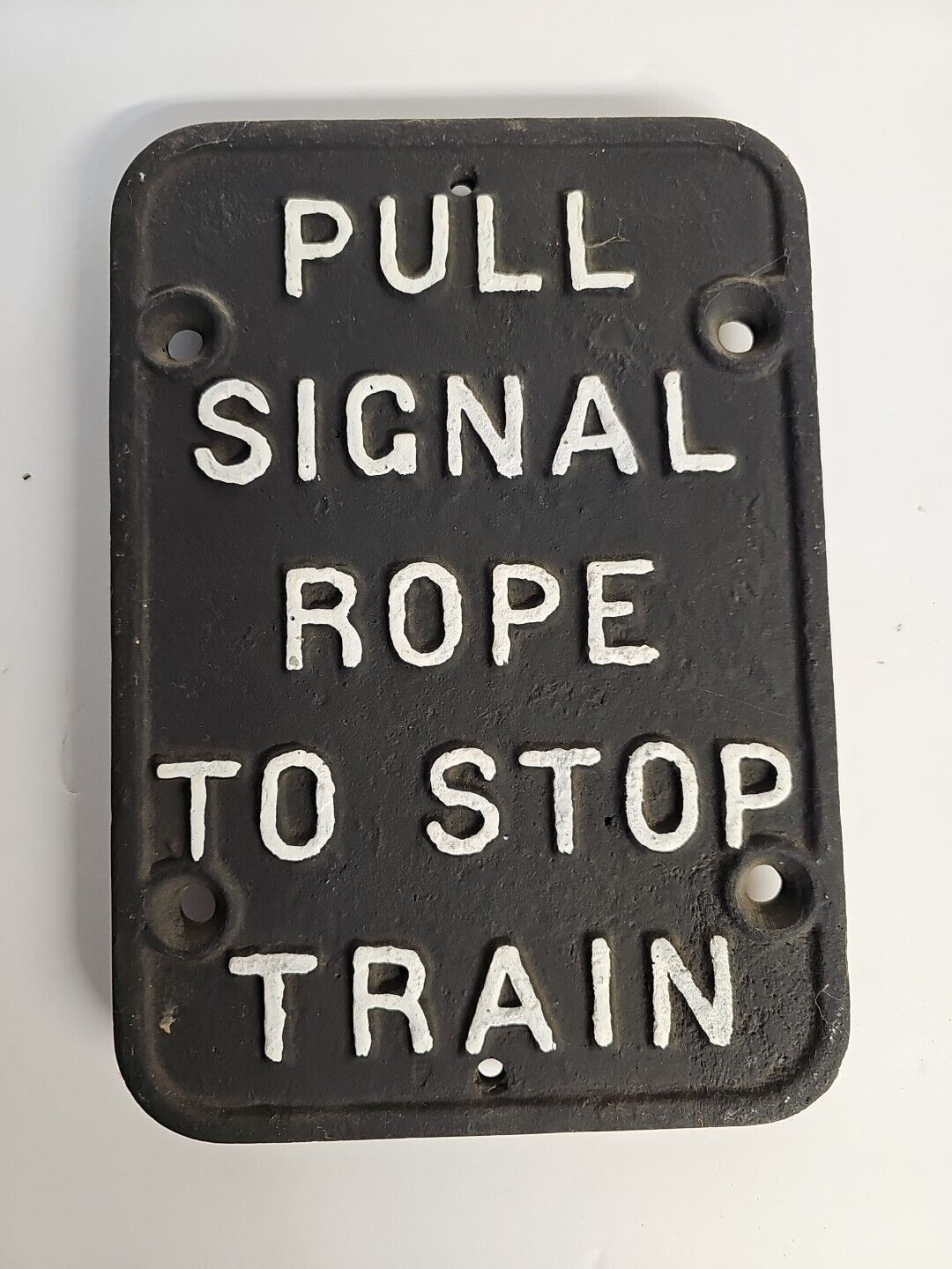 Railroad Sign Pull Signal Rope To Stop Train