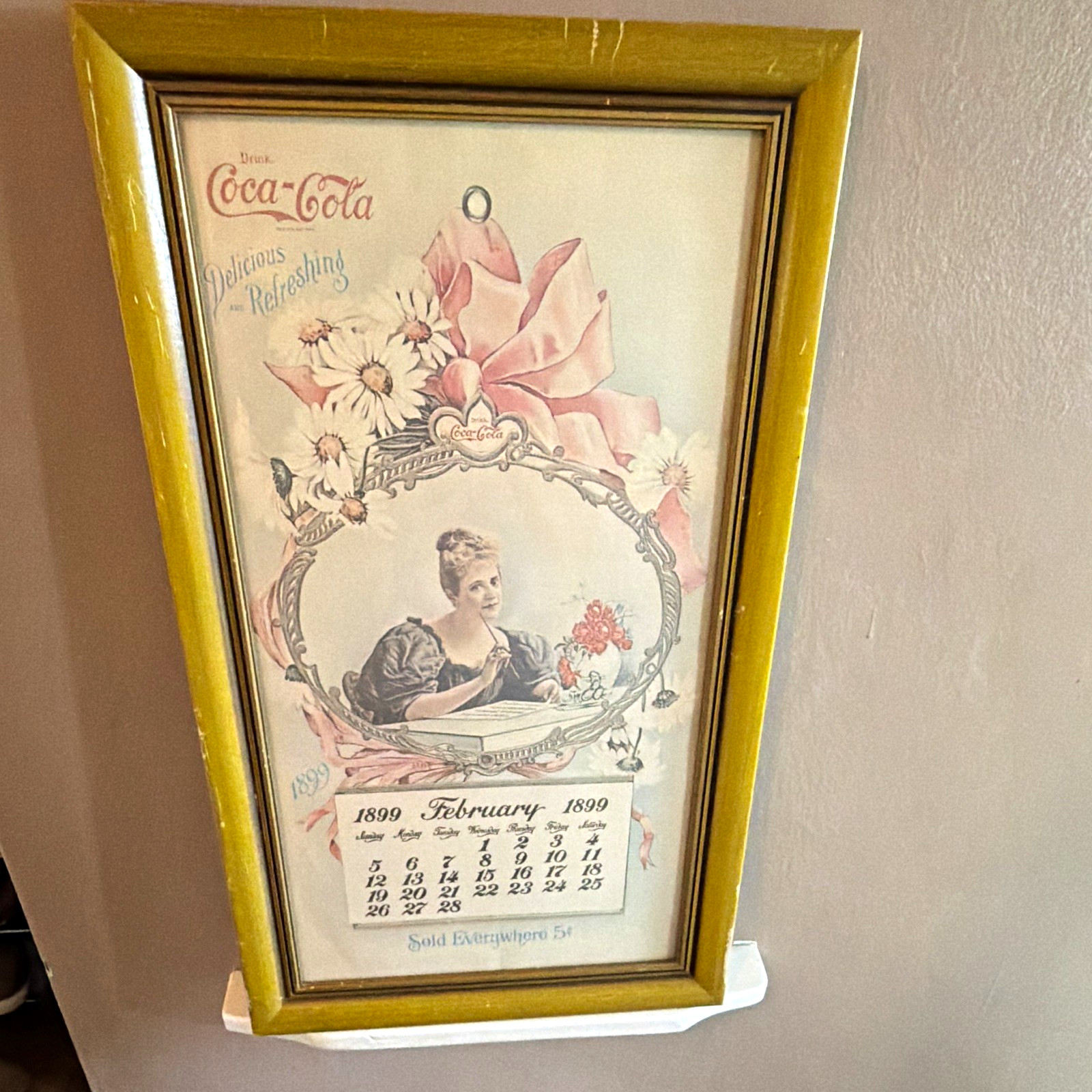 Coca-Cola Framed Calendar Print February 1899 