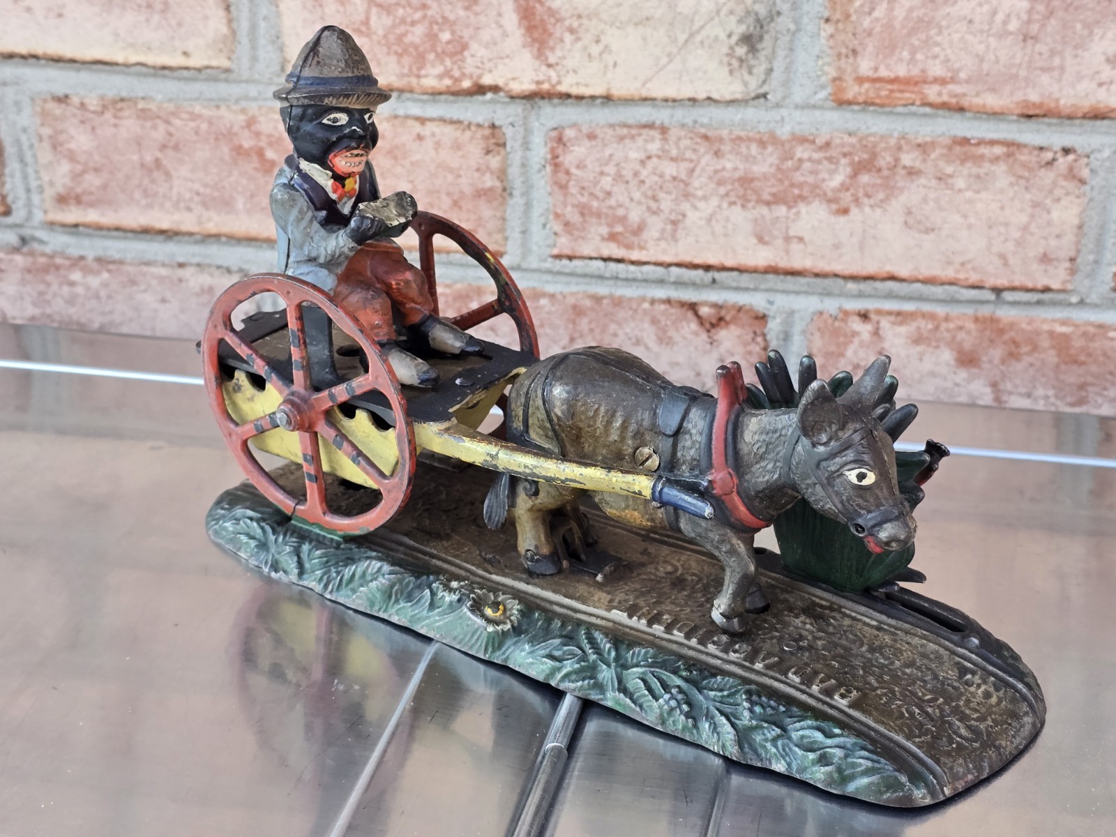 Original 1880s J. & E. Stevens Antique Cast Iron Mechanical Coin Bank Original 1880s J. & E. Stevens Antique Cast Iron Mechanical Coin Bank