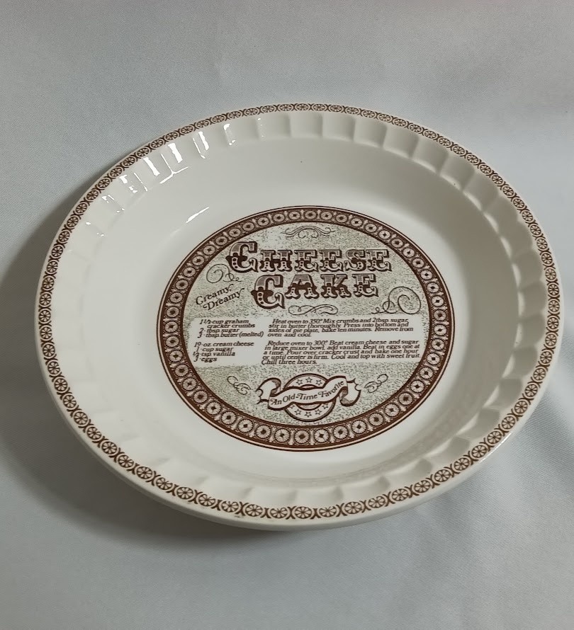 Vintage Royal China Country Harvest Cheesecake Recipe Pie Plate Ceramic 10 Inch Vintage Royal China Country Harvest Cheesecake Recipe Pie Plate Ceramic 10 Inch