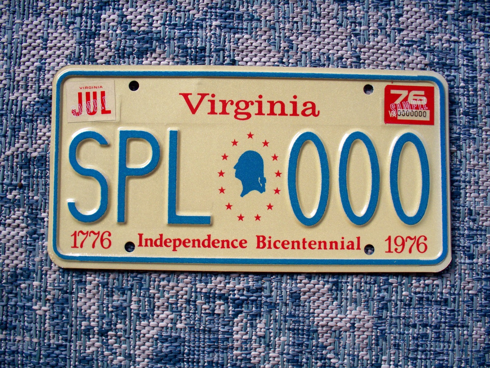 1976 Virginia Independence Bicentennial Sample License Plate Mint 1776 - 1976 1976 Virginia Independence Bicentennial Sample License Plate Mint 1776 - 1976