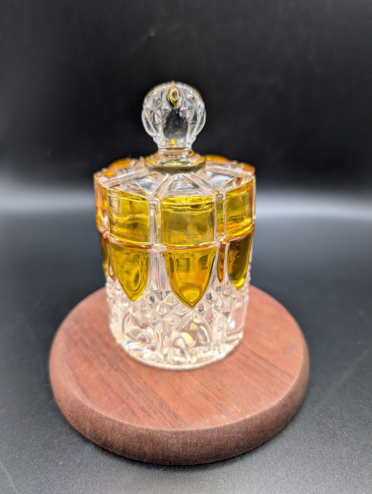 Antique Val St Lambert Crystal  Vanity Dresser Jar 1920-1930