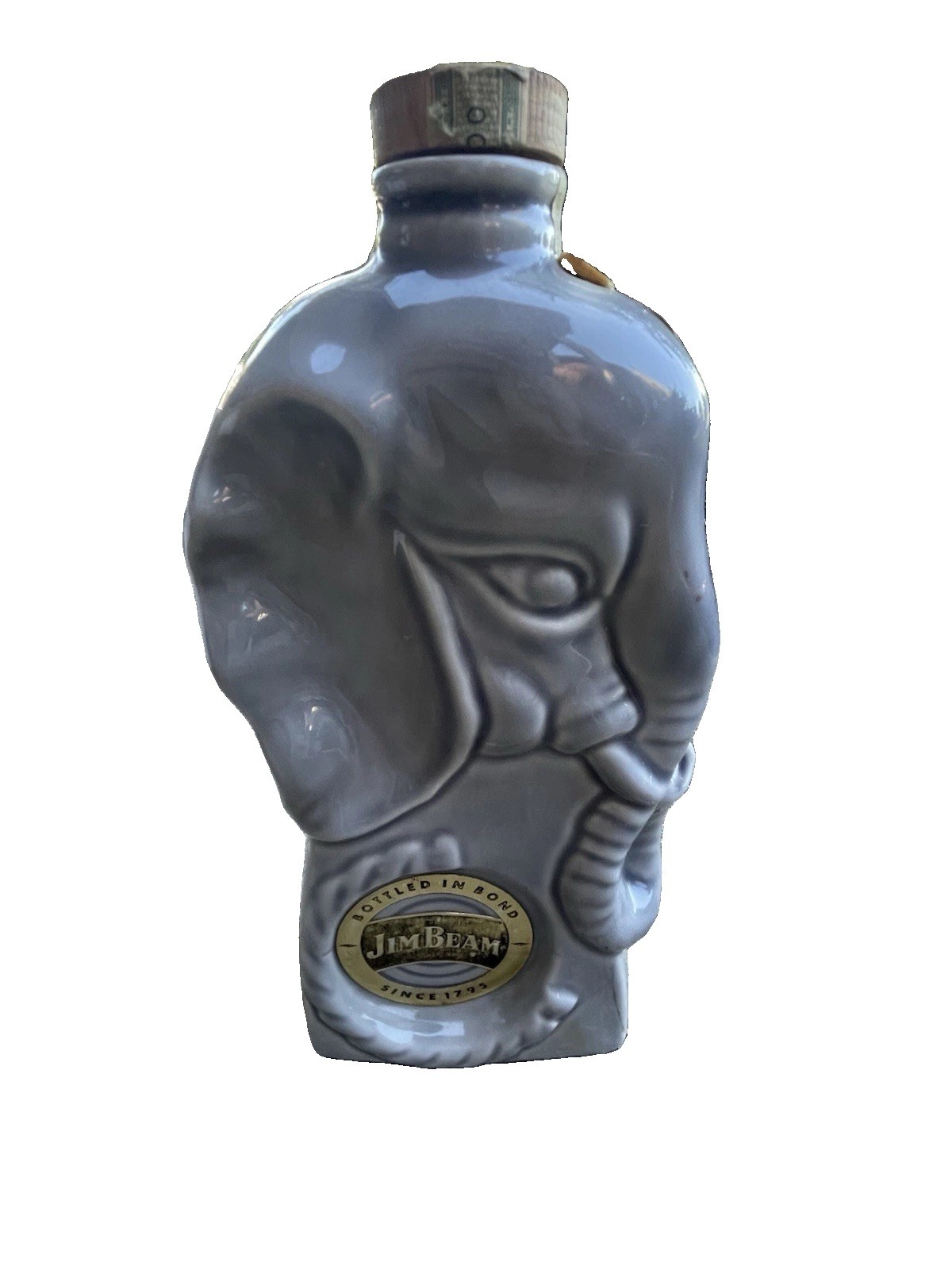 VTG 1956 Jim Beam Republican Elephant Ceramic Whiskey Decanter Bottle 1 Qt