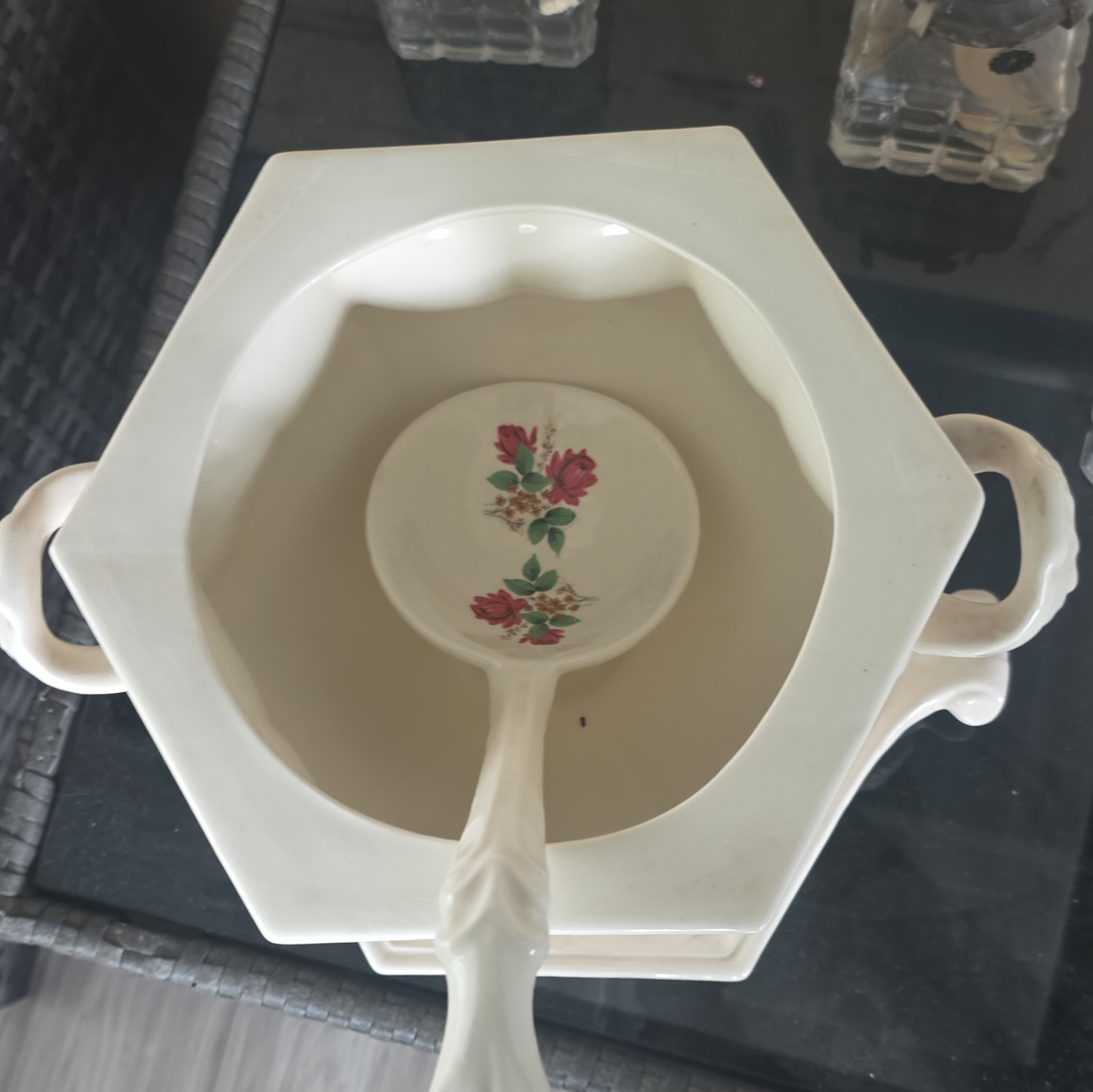 Rare Beautiful Vintage 1976 Duncan Enterprises Ceramic Soup Tureen Set of 4 Rare Beautiful Vintage 1976 Duncan Enterprises Ceramic Soup Tureen Set of 4