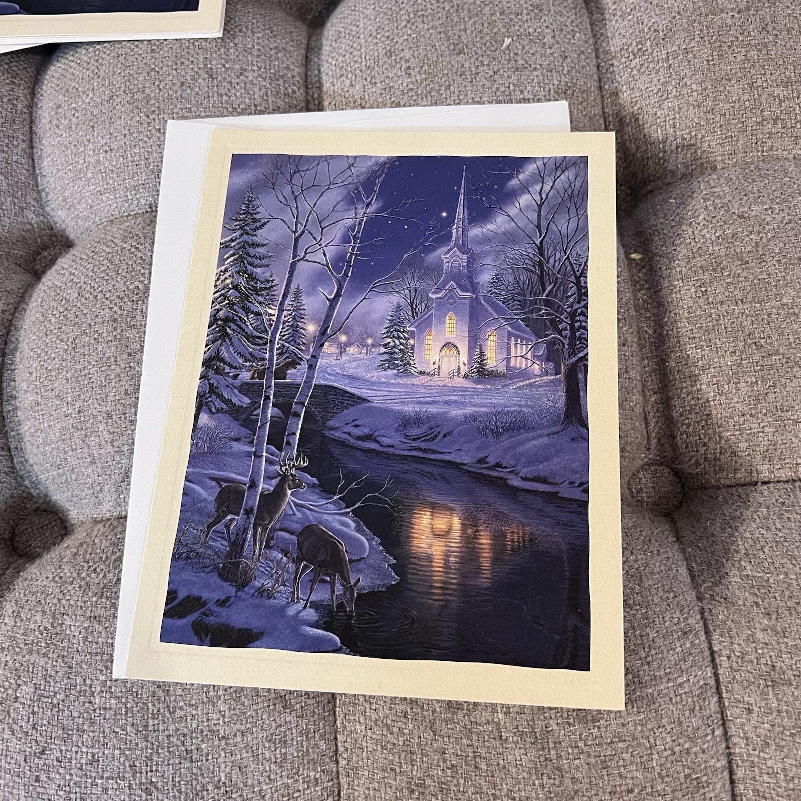 Vtg. 2005 Lang Holy Night by James Merger Christmas Card W/envelope NEW 6” X 8”