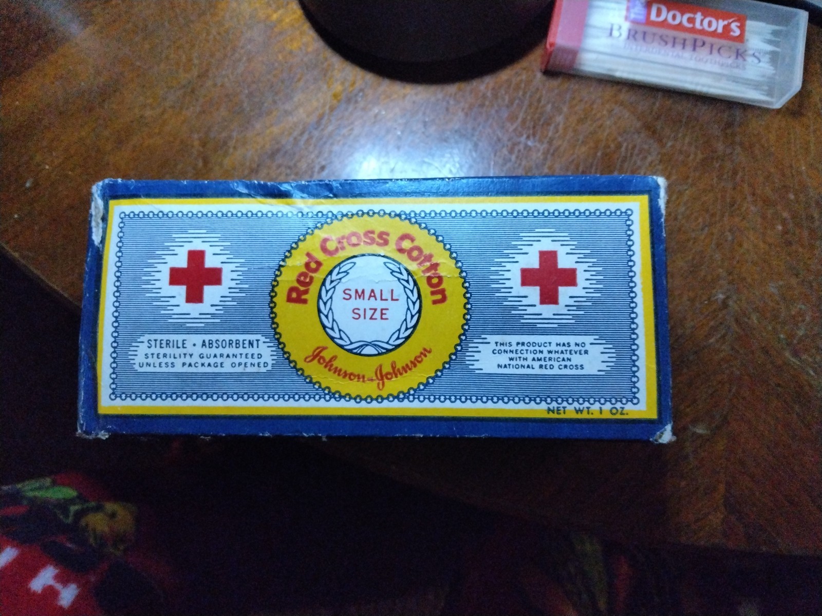 Vtg. J&J Red Cross Cotton, Unused, Original Box, 1oz, Marked $.23 Vtg. J&J Red Cross Cotton, Unused, Original Box, 1oz, Marked $.23