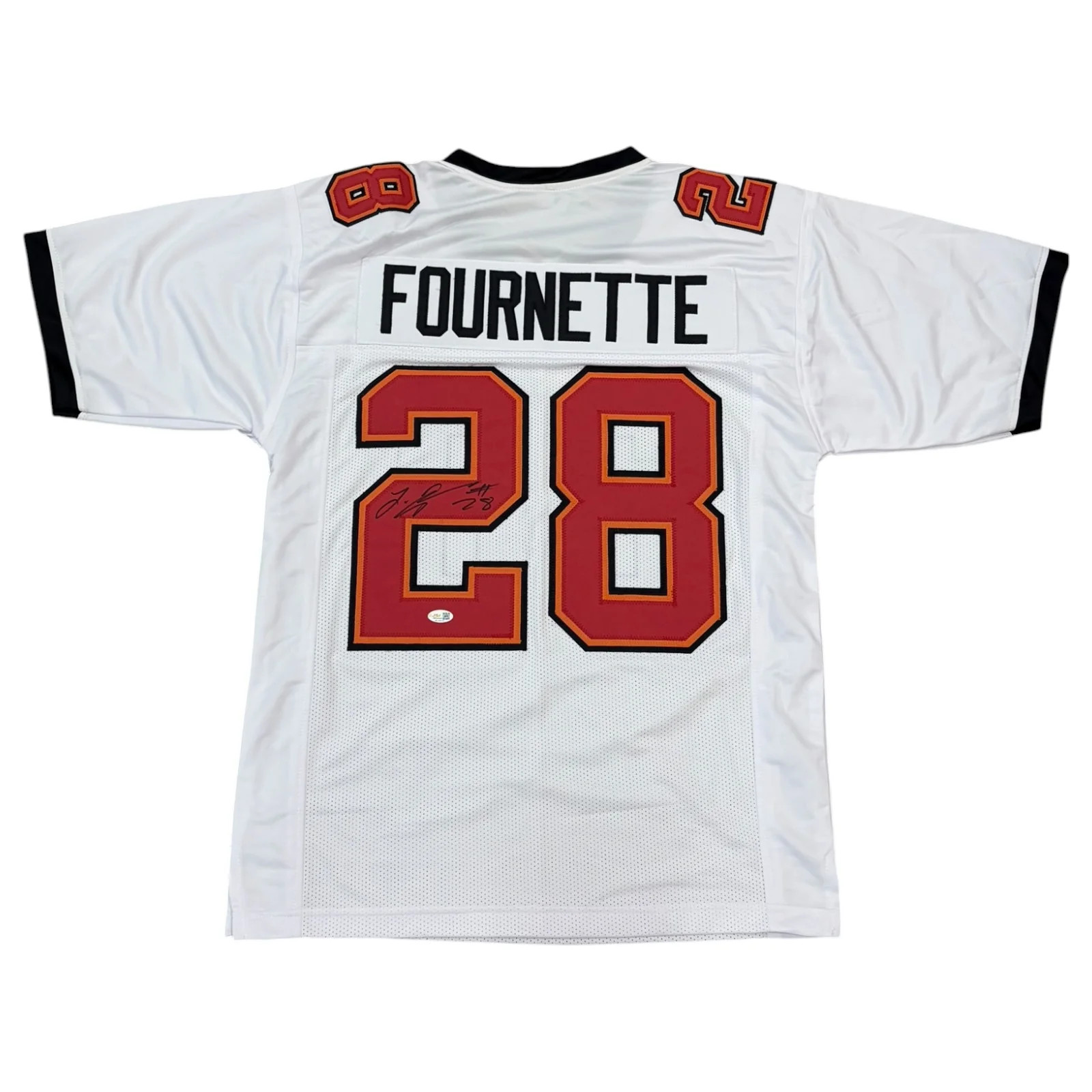 Leonard Fournette Autographed Tampa Bay (White #28) Custom Stitched Jersey - JSA Leonard Fournette Autographed Tampa Bay (White #28) Custom Stitched Jersey - JSA