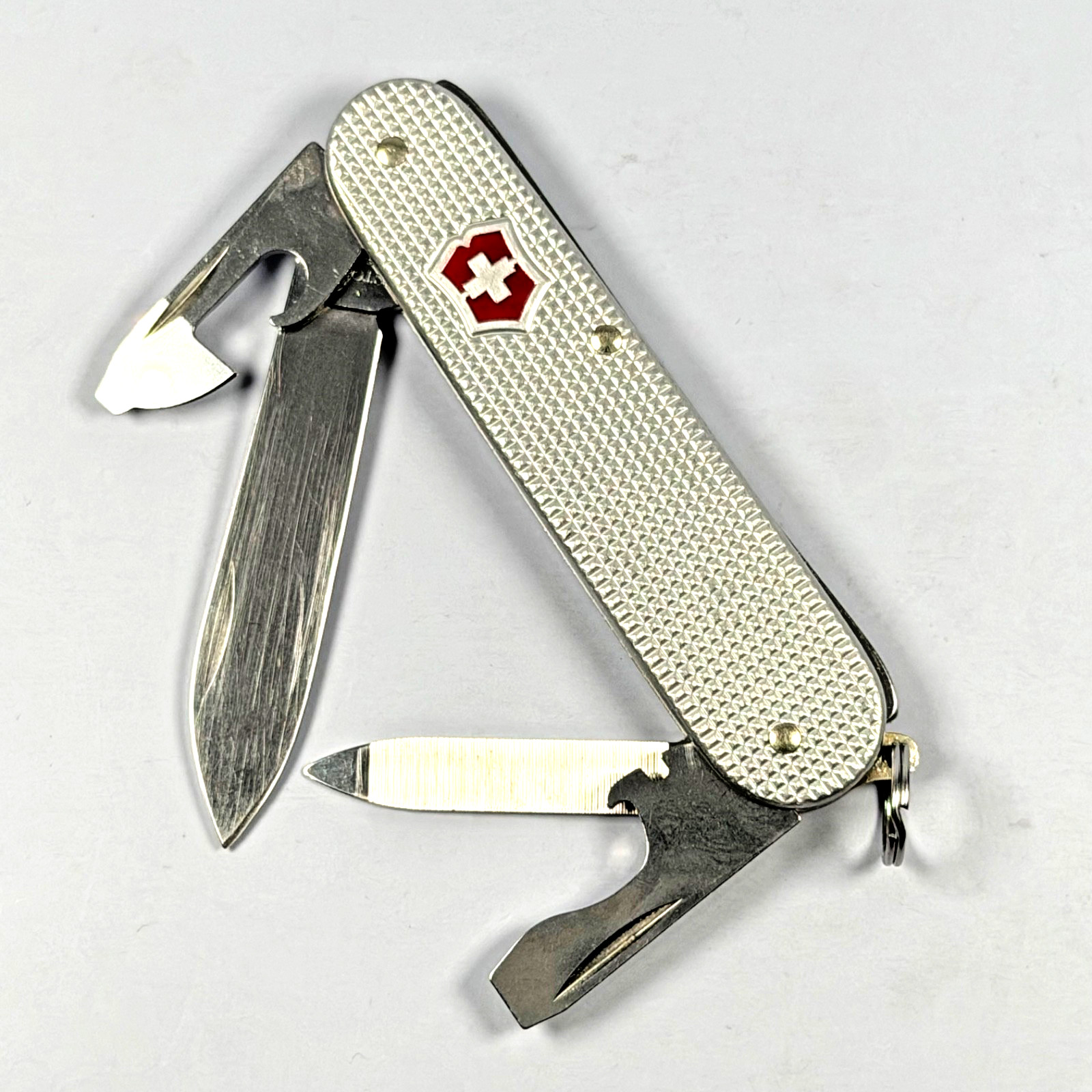 Victorinox Cadet Swiss Army Knife Silver Alox 84mm Nail File Bottle Opener Victorinox Cadet Swiss Army Knife Silver Alox 84mm Nail File Bottle Opener