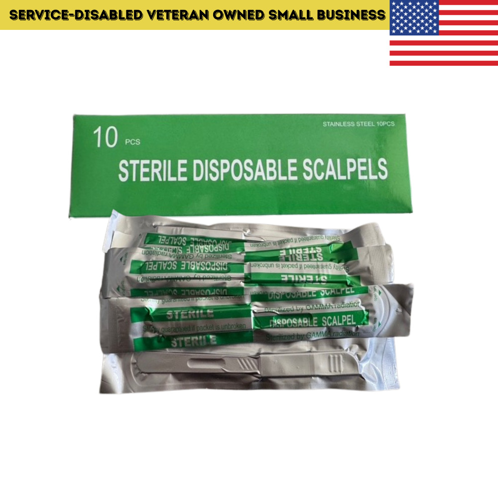10-Pack Sterile Scalpels – TCCC Combat Medic, First Aid, Surgical, Sealed 10-Pack Sterile Scalpels – TCCC Combat Medic, First Aid, Surgical, Sealed