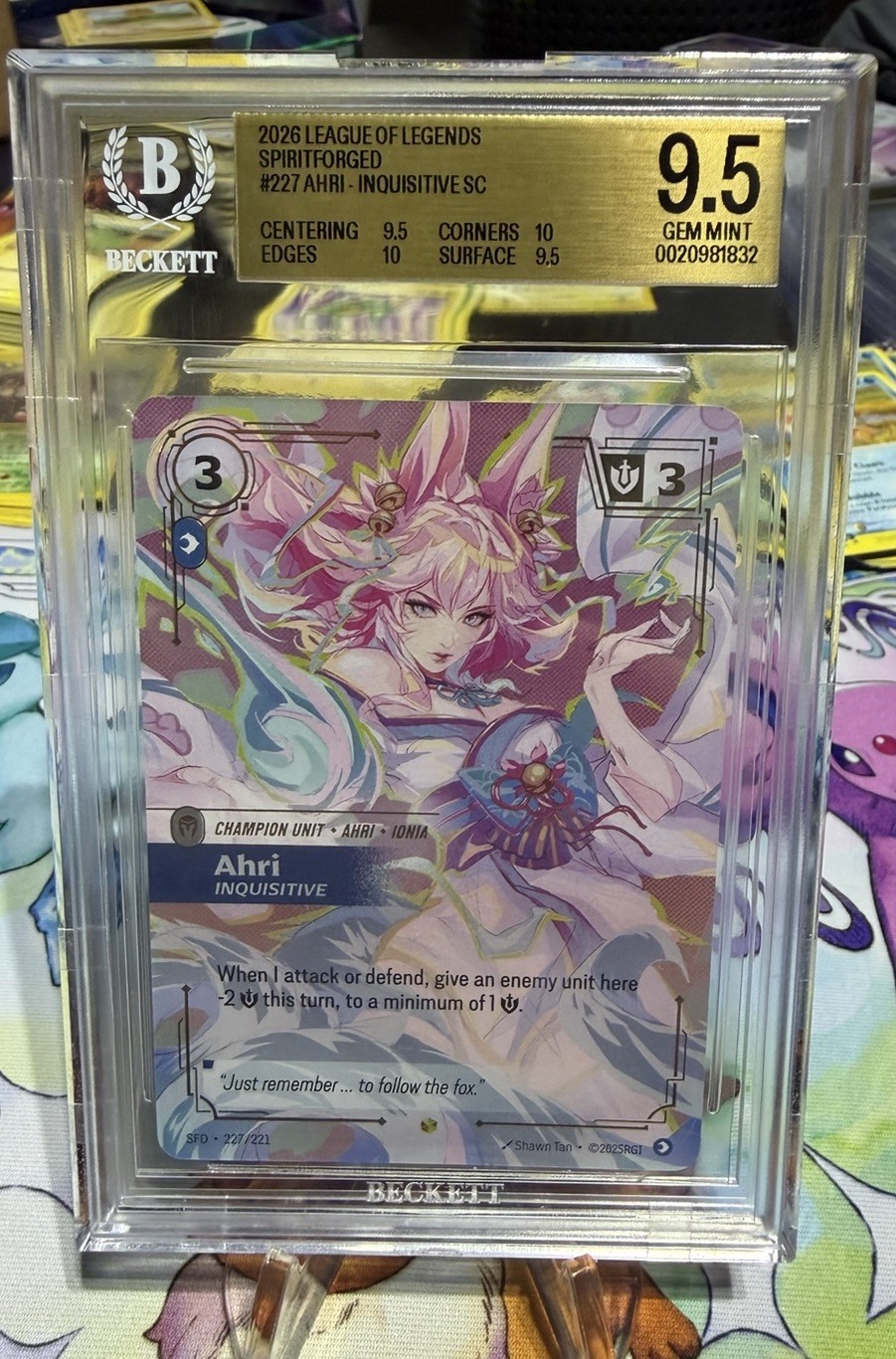 2026 RIFTBOUND SPIRITFORGED AHRI INQUISITIVE#227 OVERNUMBER BGS 9.5 Gem Mint