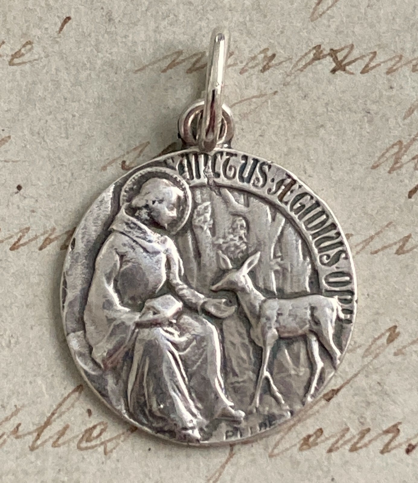 St Giles Medal - Sterling Silver Antique Replica