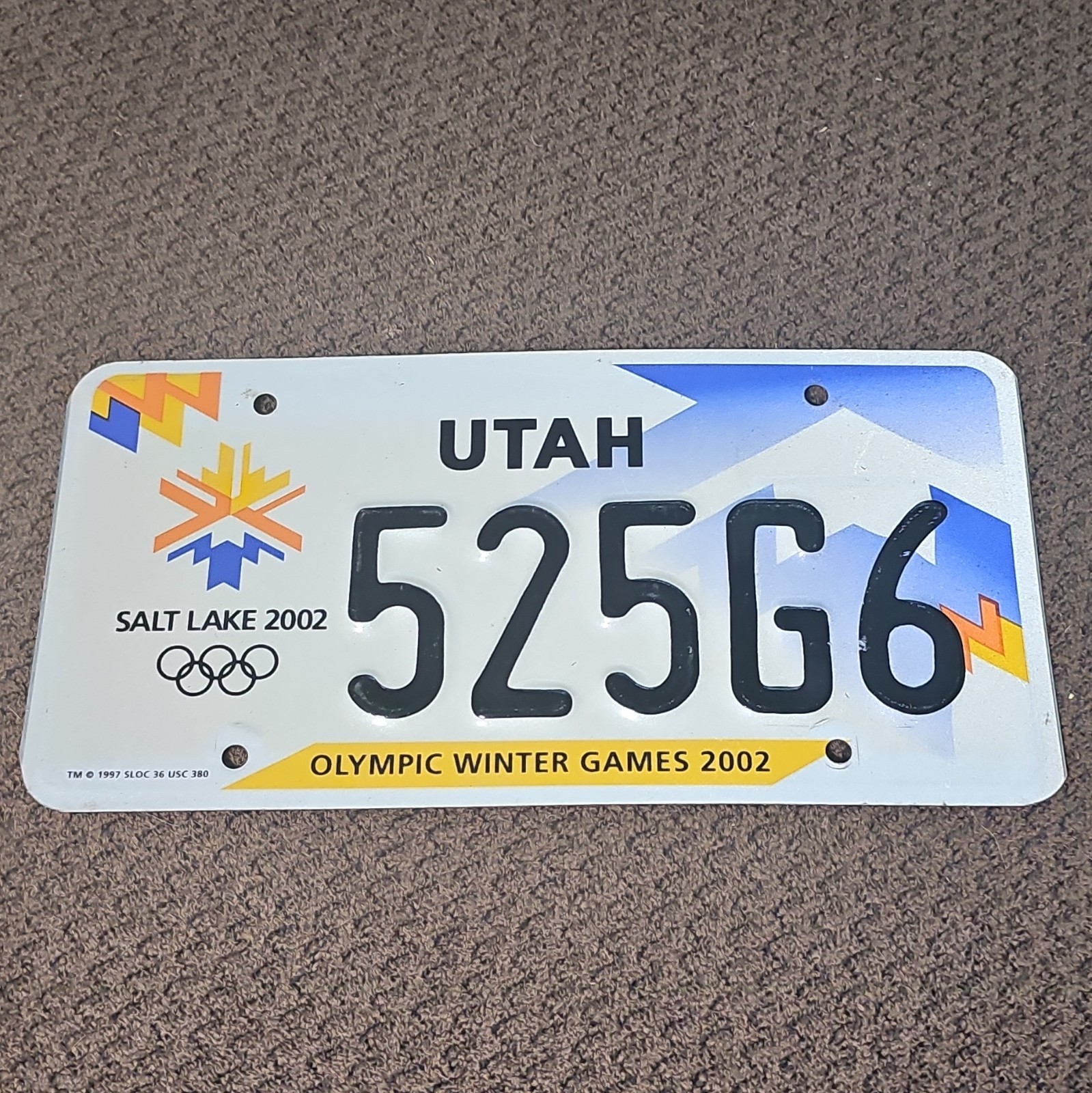 Utah Salt Lake 2002 Olympic Winter Games 2002 License Plate