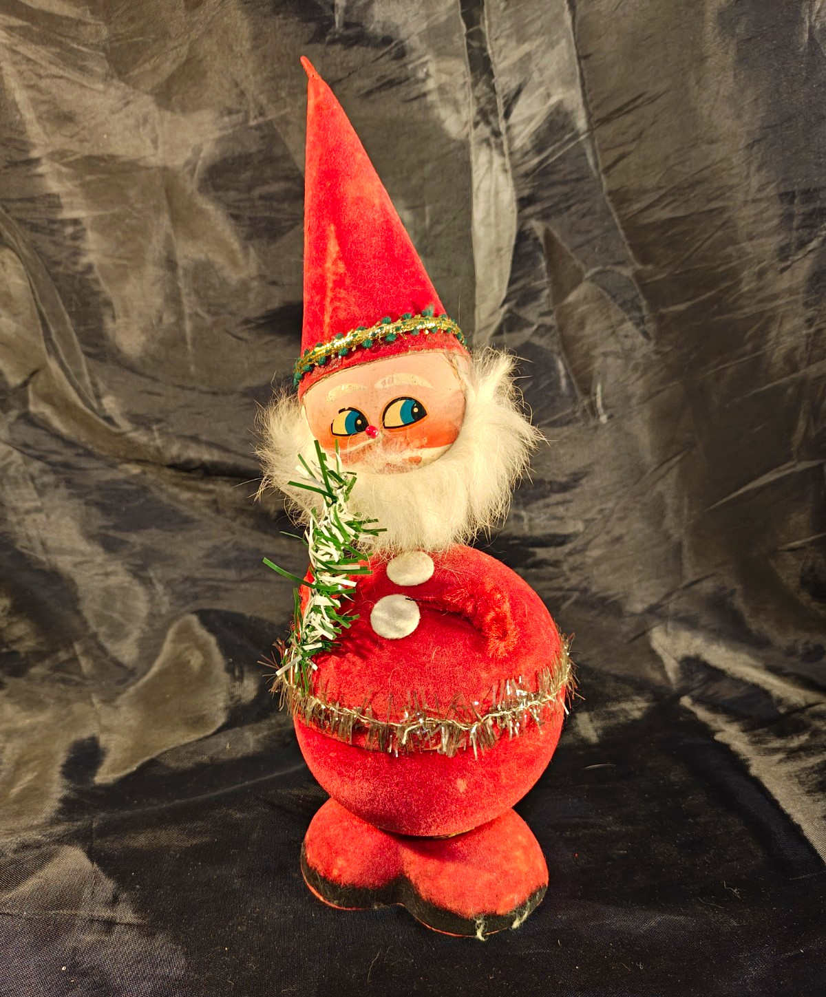 Vintage 1950's Christmas Candy Container, bobble head Santa, Western Germany#1DS