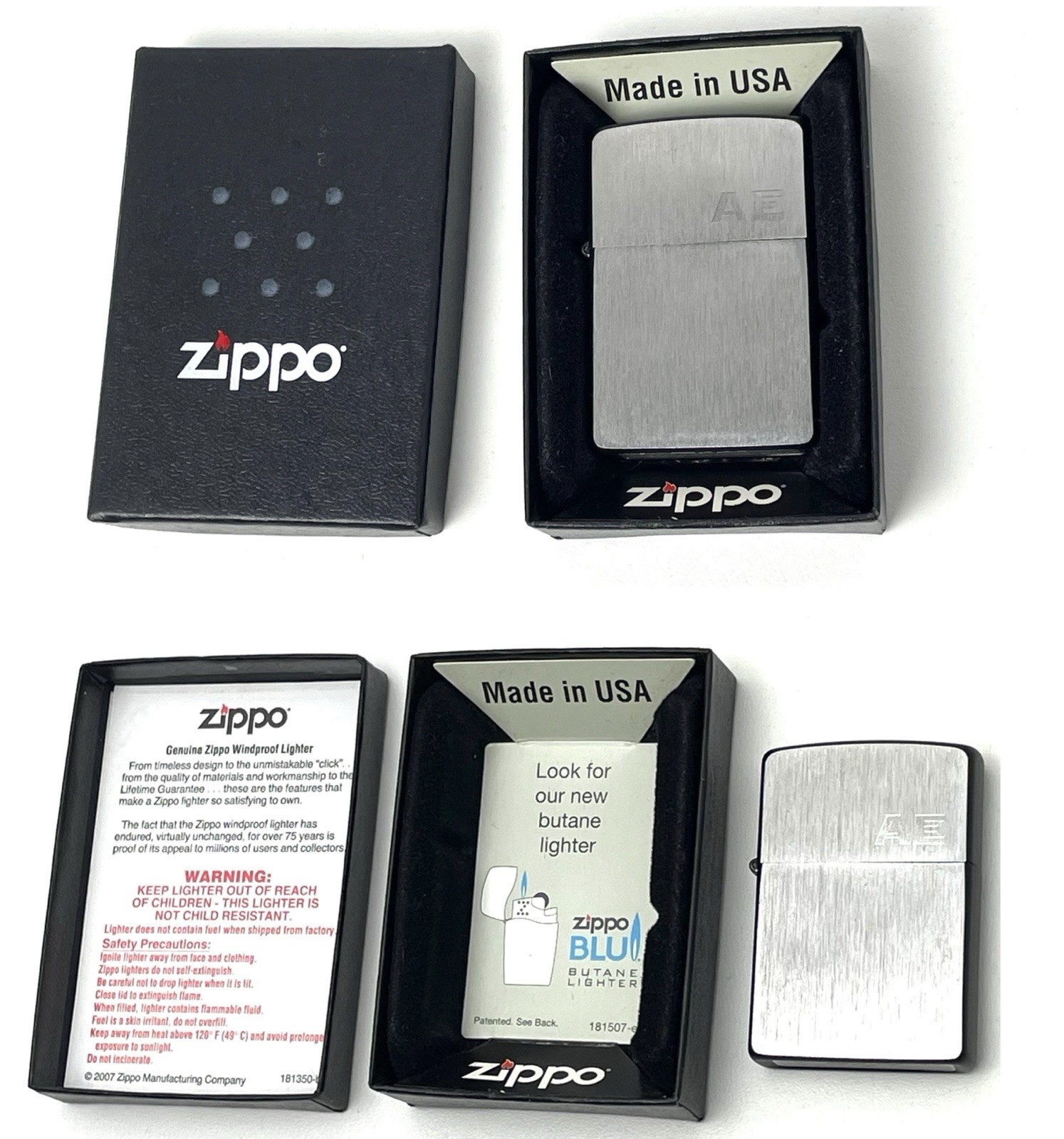 NEW Zippo 24752 Framed Lighter Brushed Chrome/Black Matte - Untested
