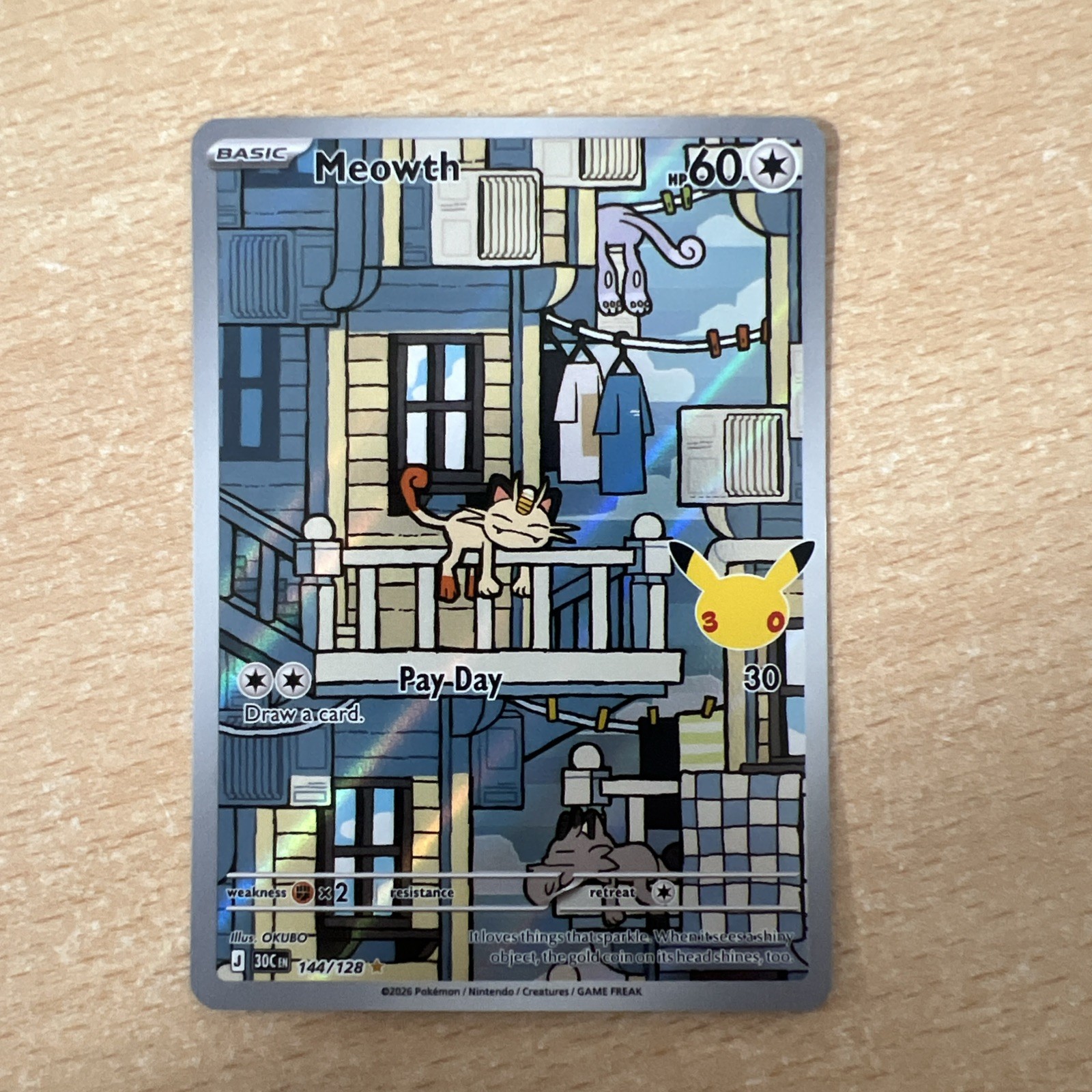 POKÉMON  MEOWTH 144/128  30th Anniversary 2026