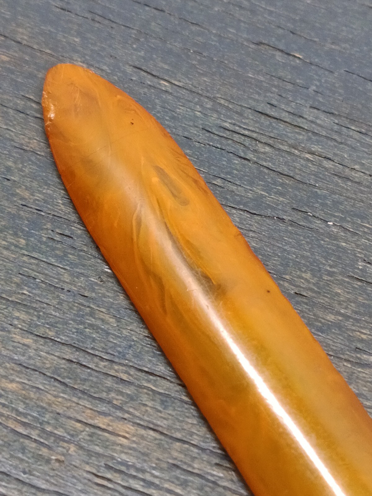 Vintage Butterscotch Bakelite Catalin Letter Opener Paper Knife Marbled 7\